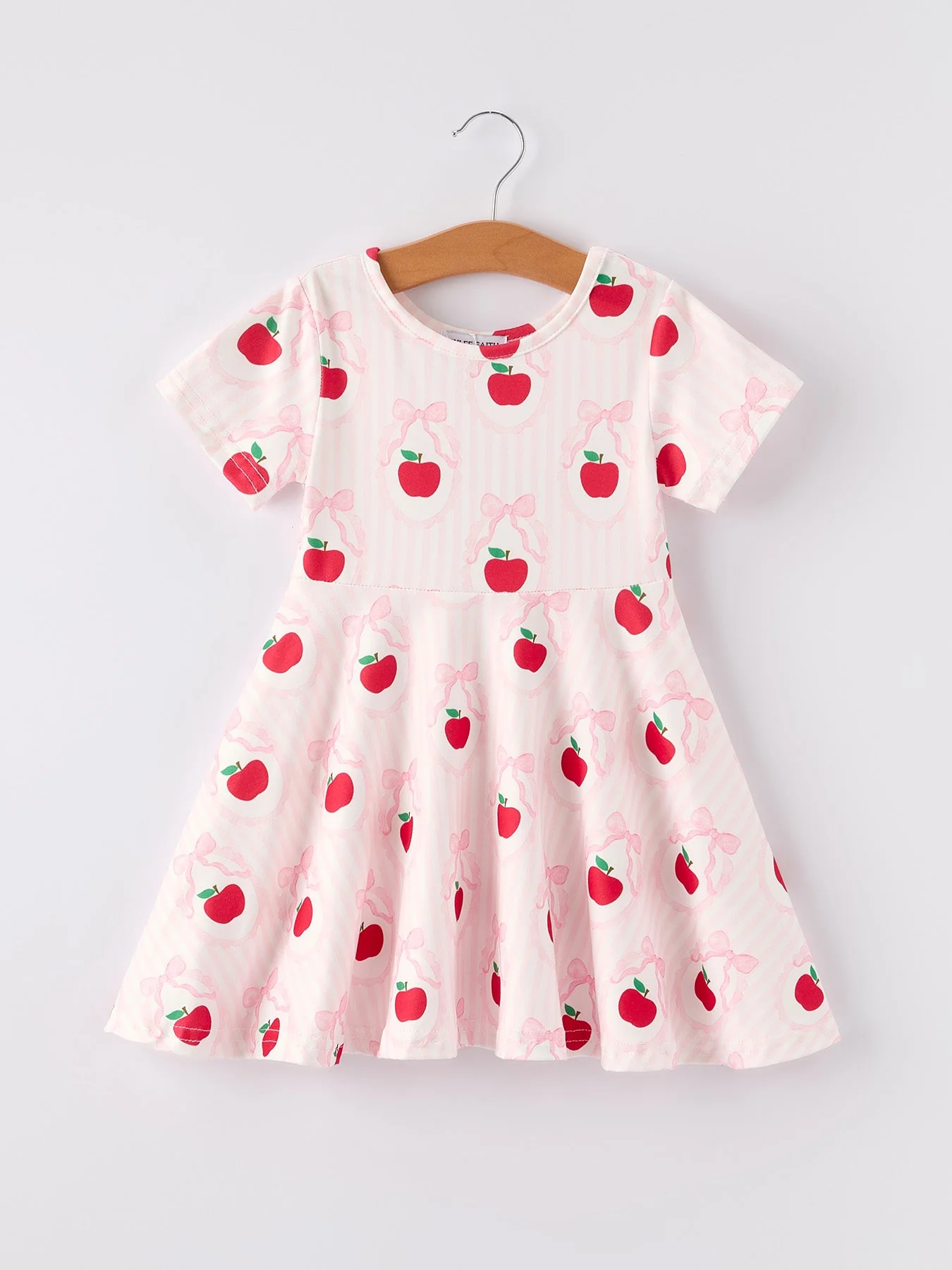 Back to School Apple Striped Sweet Girl Dress - Image 6