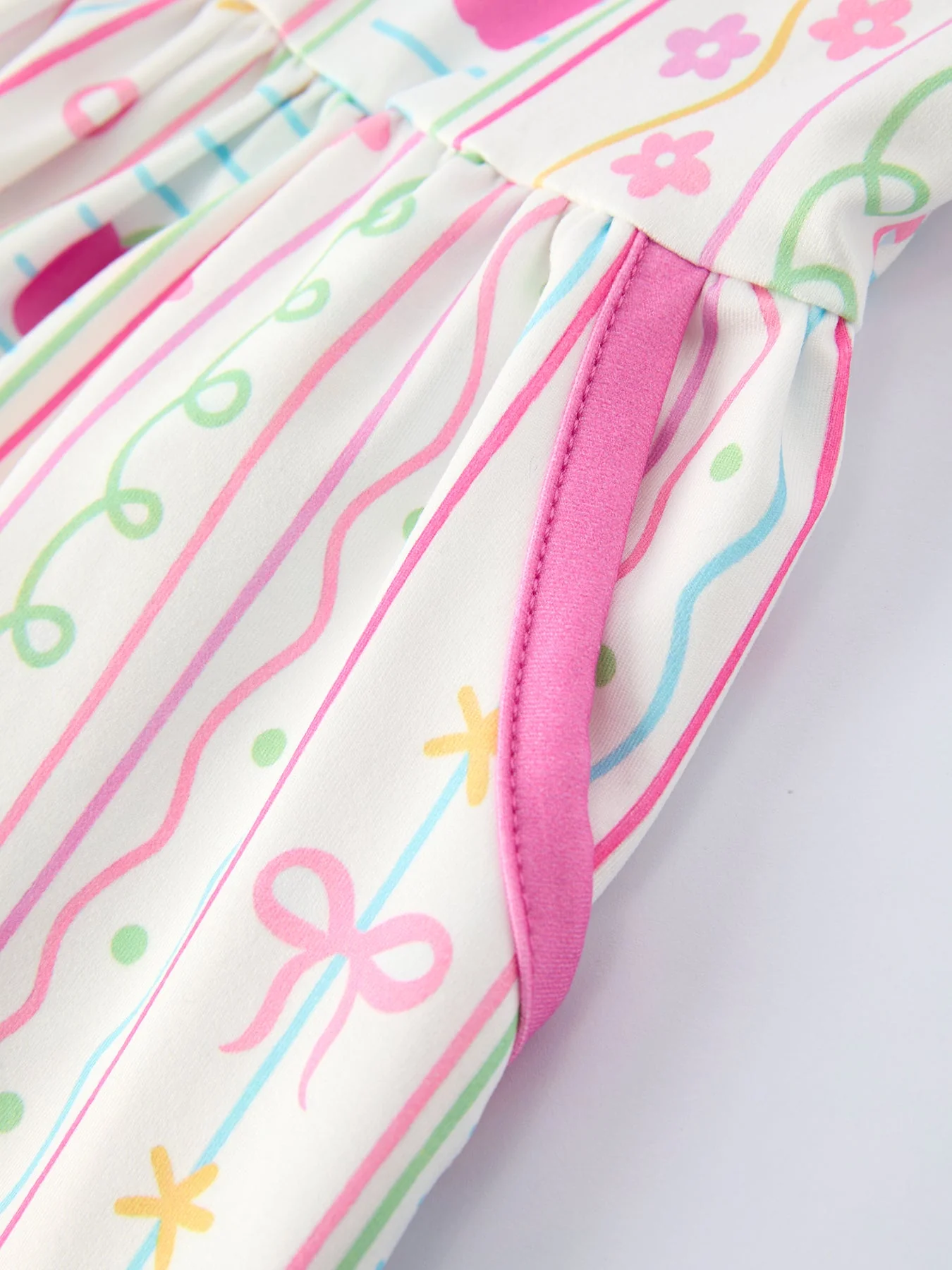 Back to School Girl Short Sleeve Dress Pocket Detail - Image 5