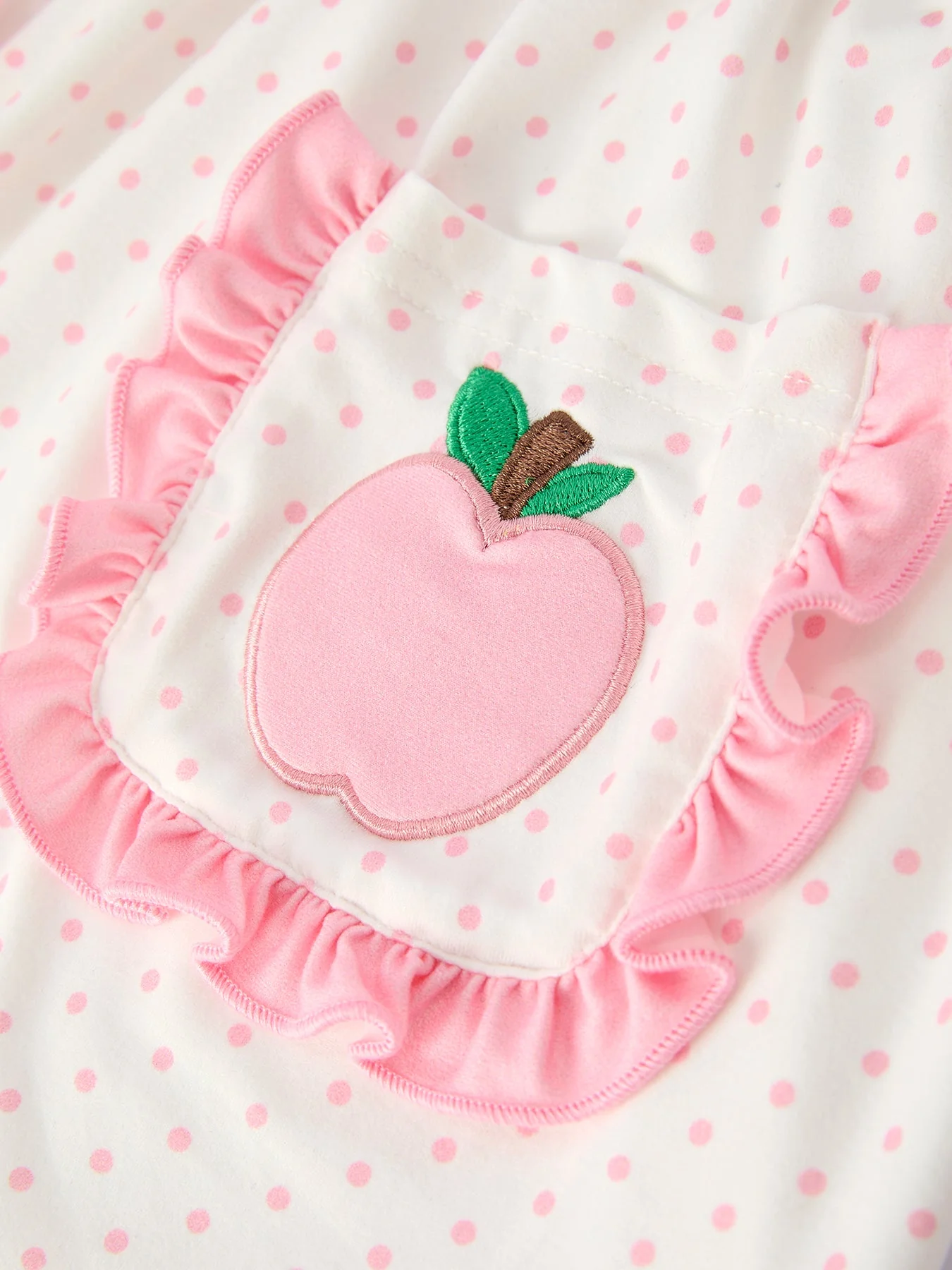 Back To School Girls' Apple Applique Set with Pockets - Image 10