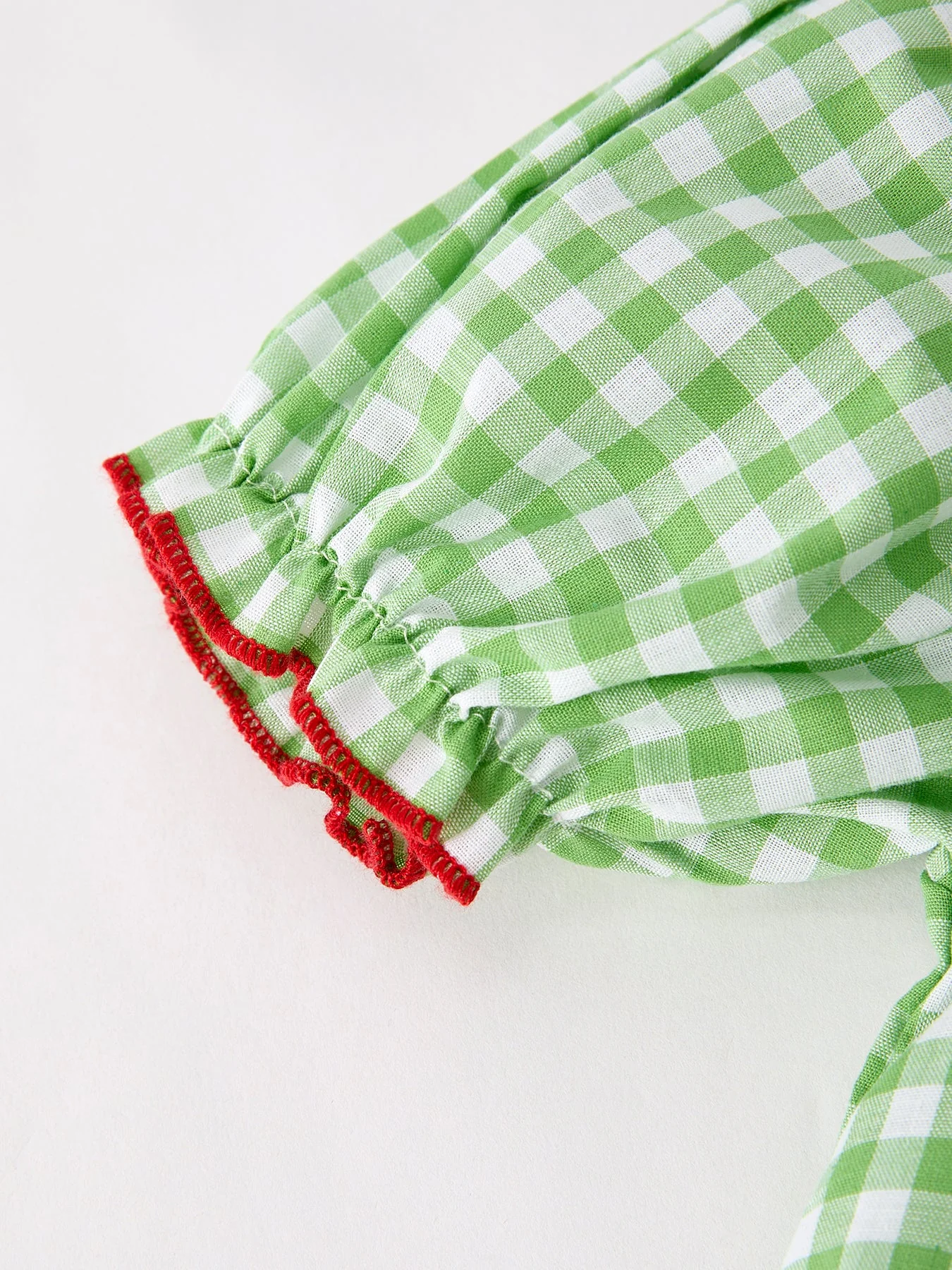 Back To School Girls Green Plaid Smocking Dress - Image 8