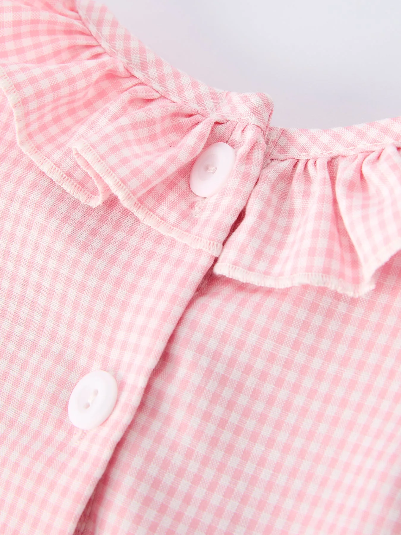 Back to School Pencil Plaid Girls Smocked Ruffle Collar Dress - Image 5