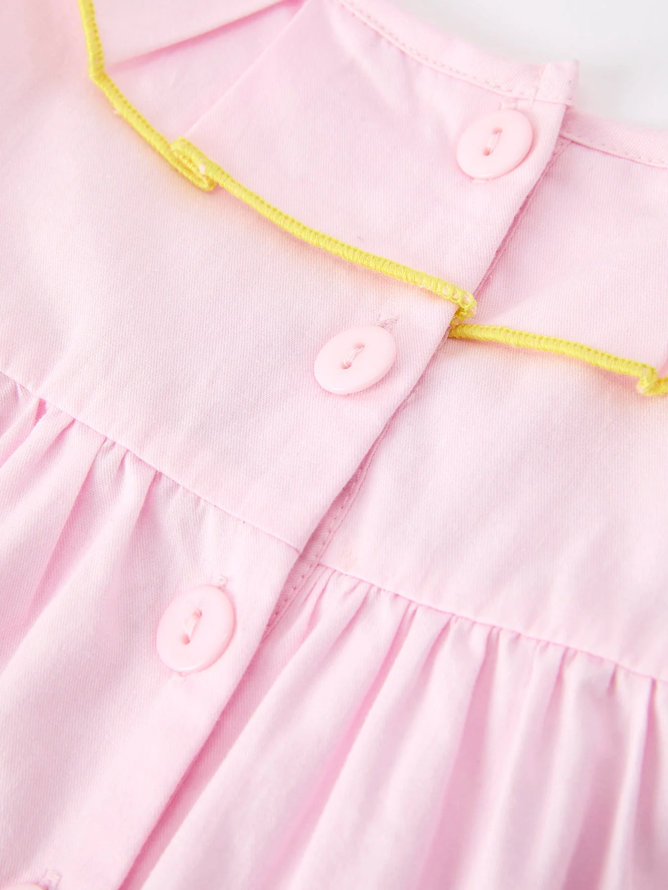 Back to School Pink Pencil Applique Ruffle Collar Girls Dress - Image 5