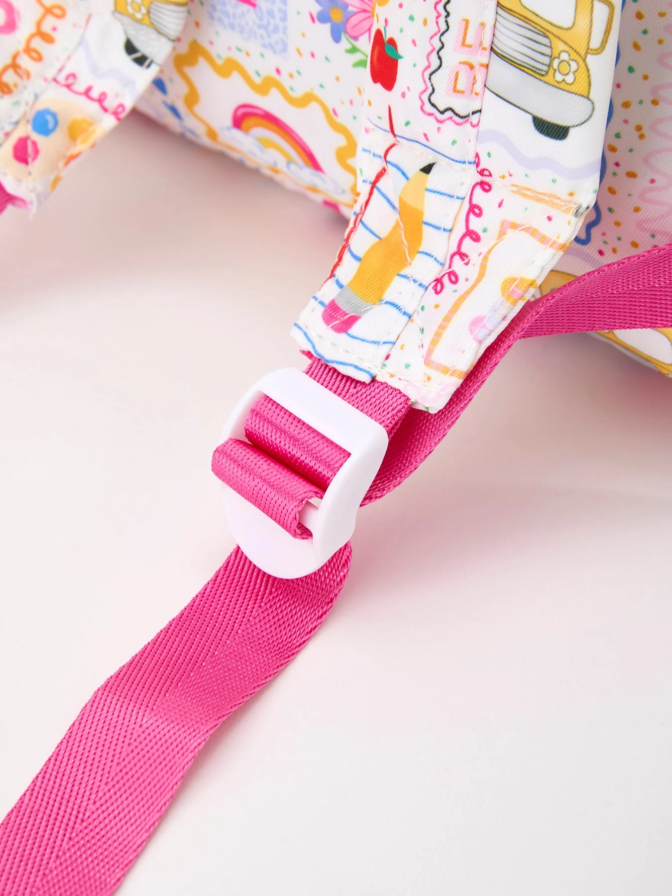 Back to School Print Girls Backpack Ruffle Bag - Image 4
