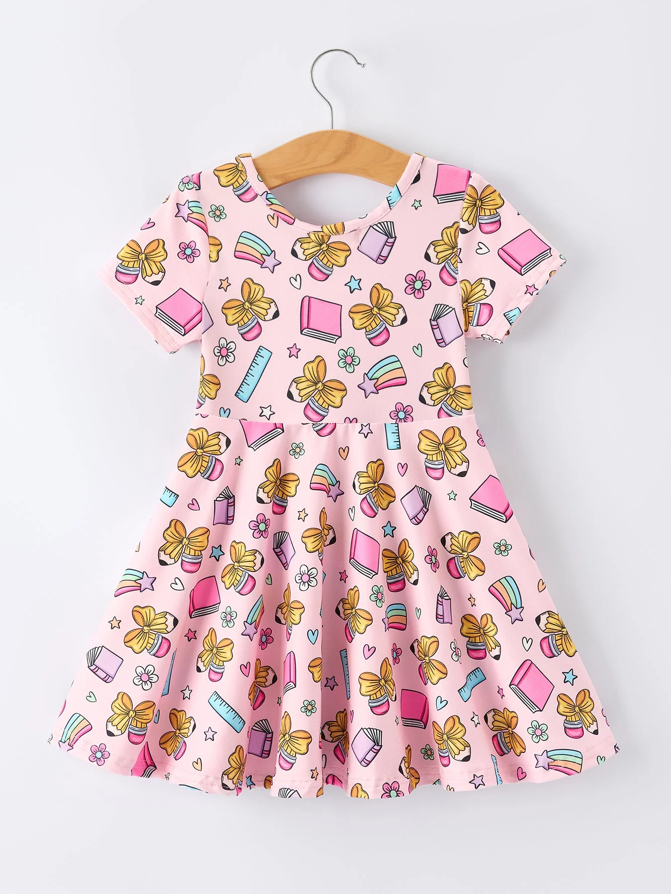Back to School Print Girls Dress Short Sleeve - Image 2