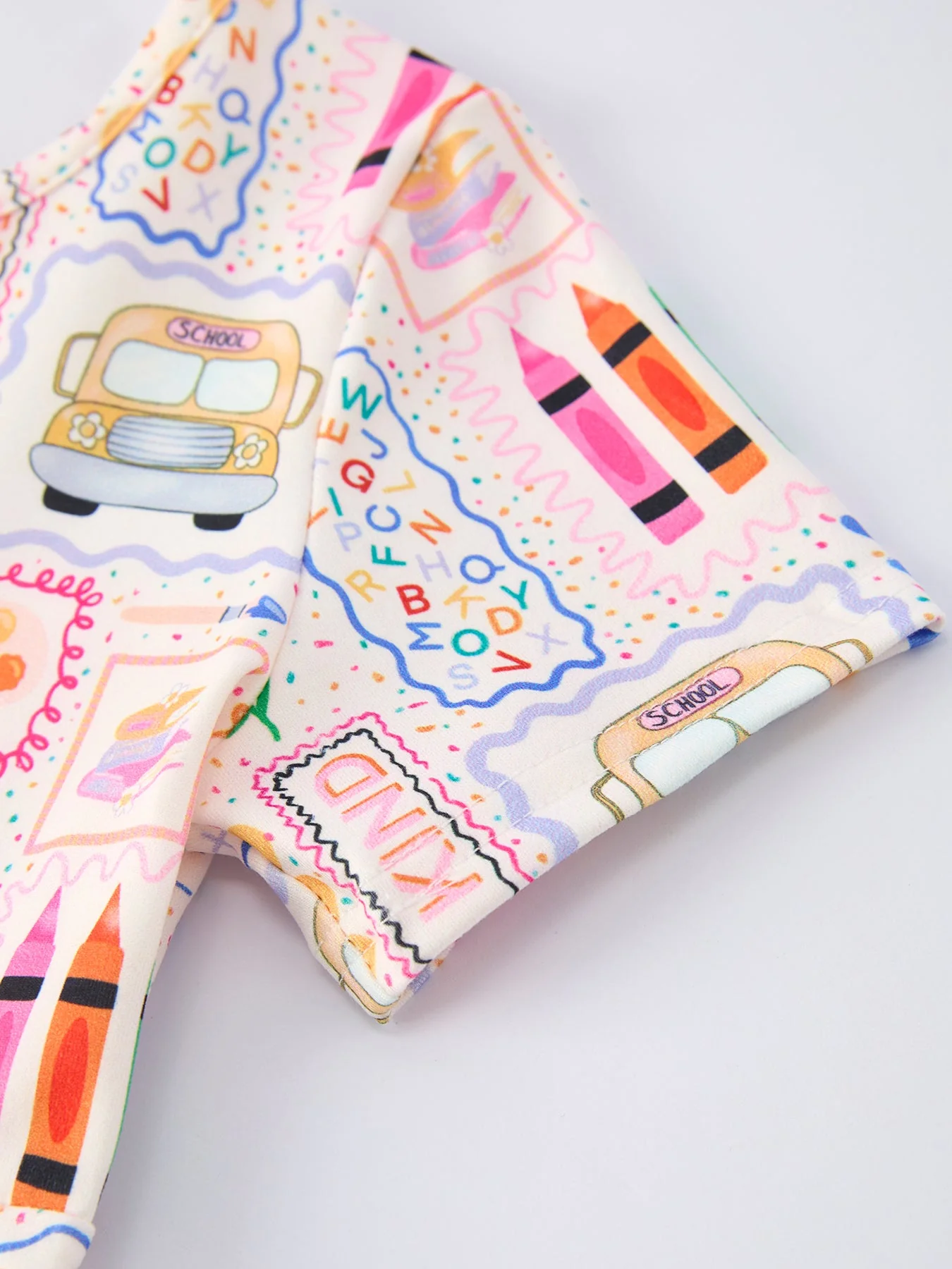 Back to School Rainbow Print Girls Dress Short Sleeve - Image 9