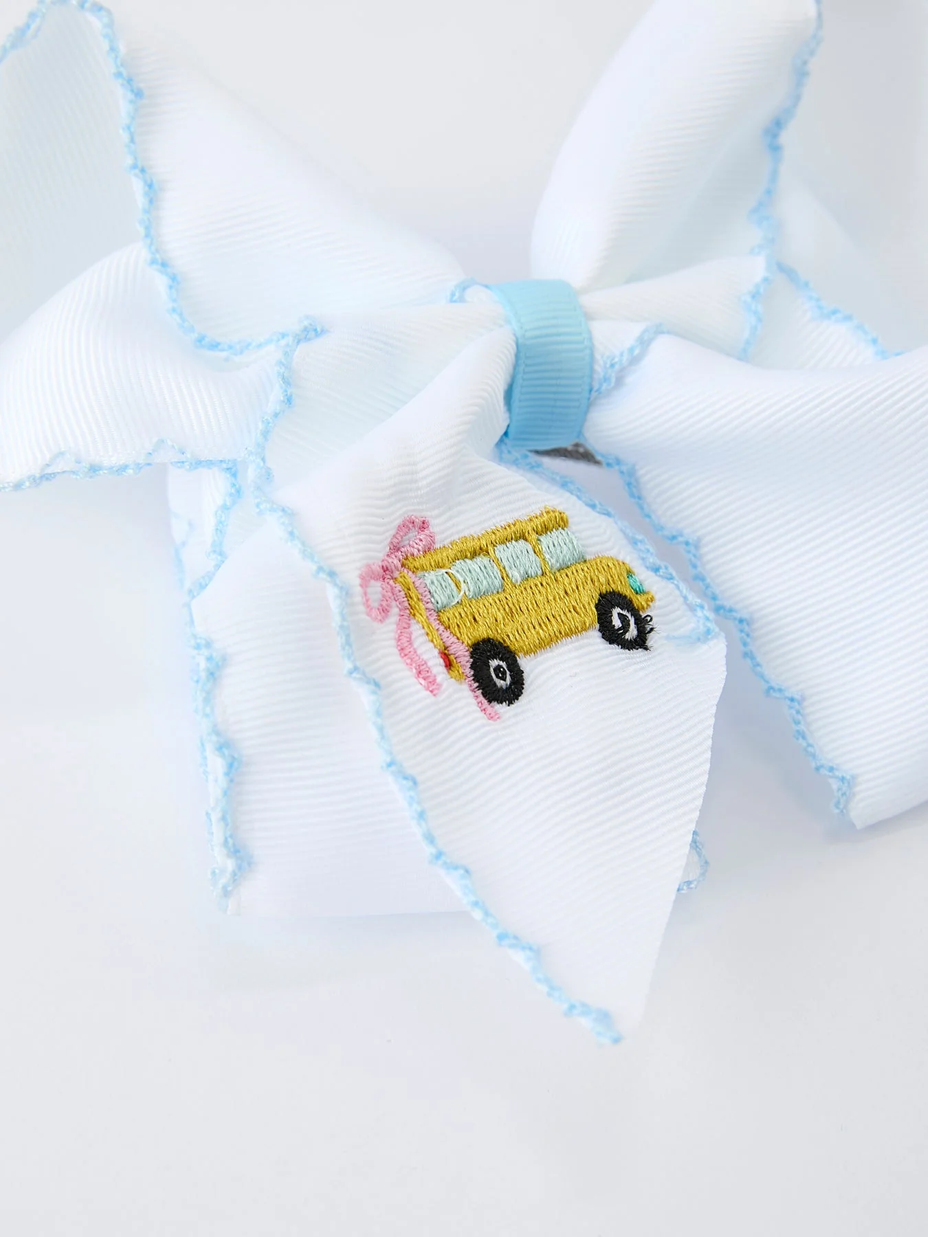 Back-to-school Truck Applique Girls Hairpin 4 Inches/6.25 inches - Image 3