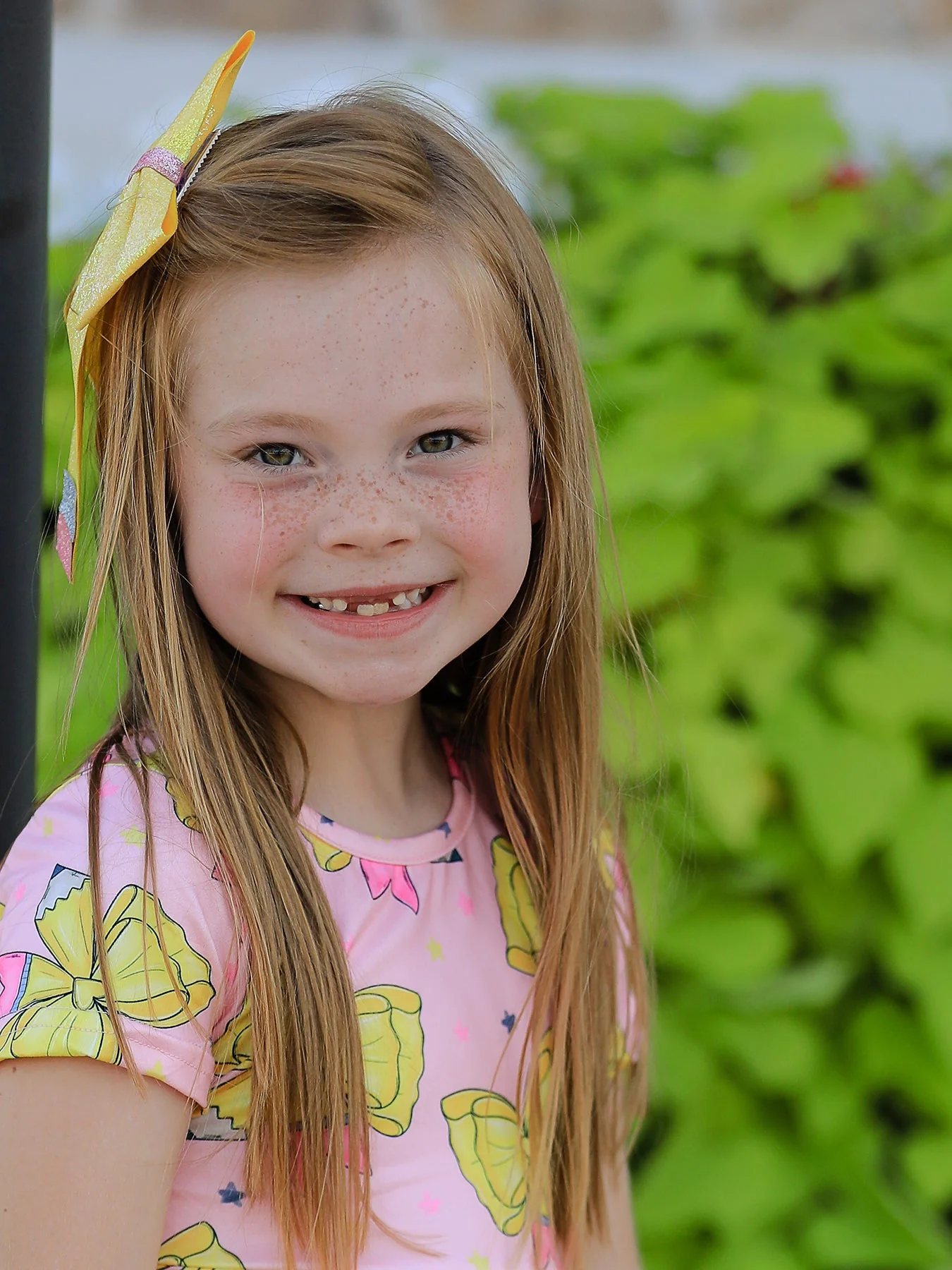 Back to School Yellow Bow Print Girls Dress - Image 6