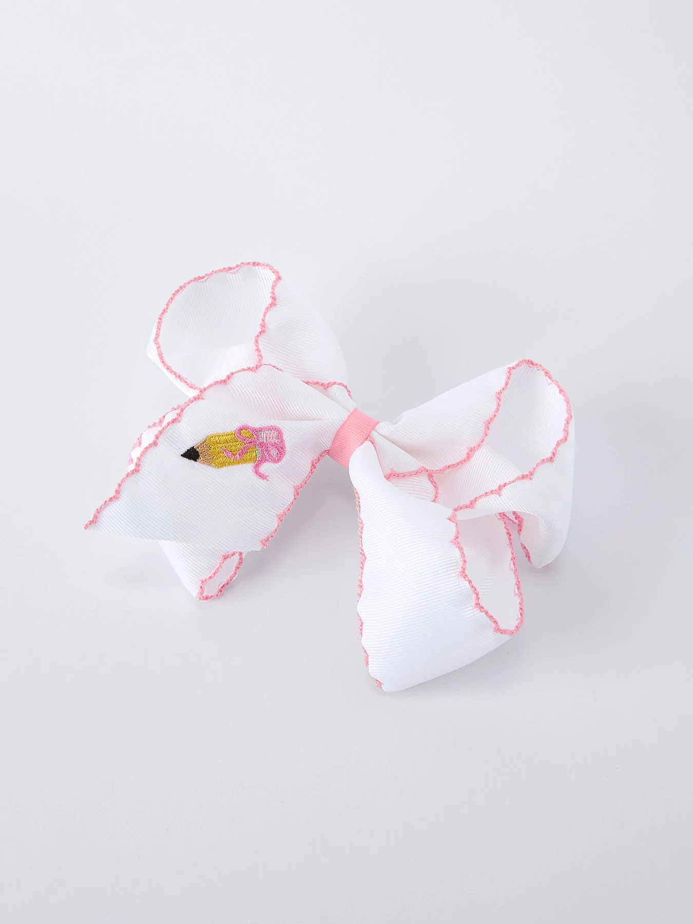 Back to School Yellow Pencil Bow Hair Clip 6.25 Inch - Image 4