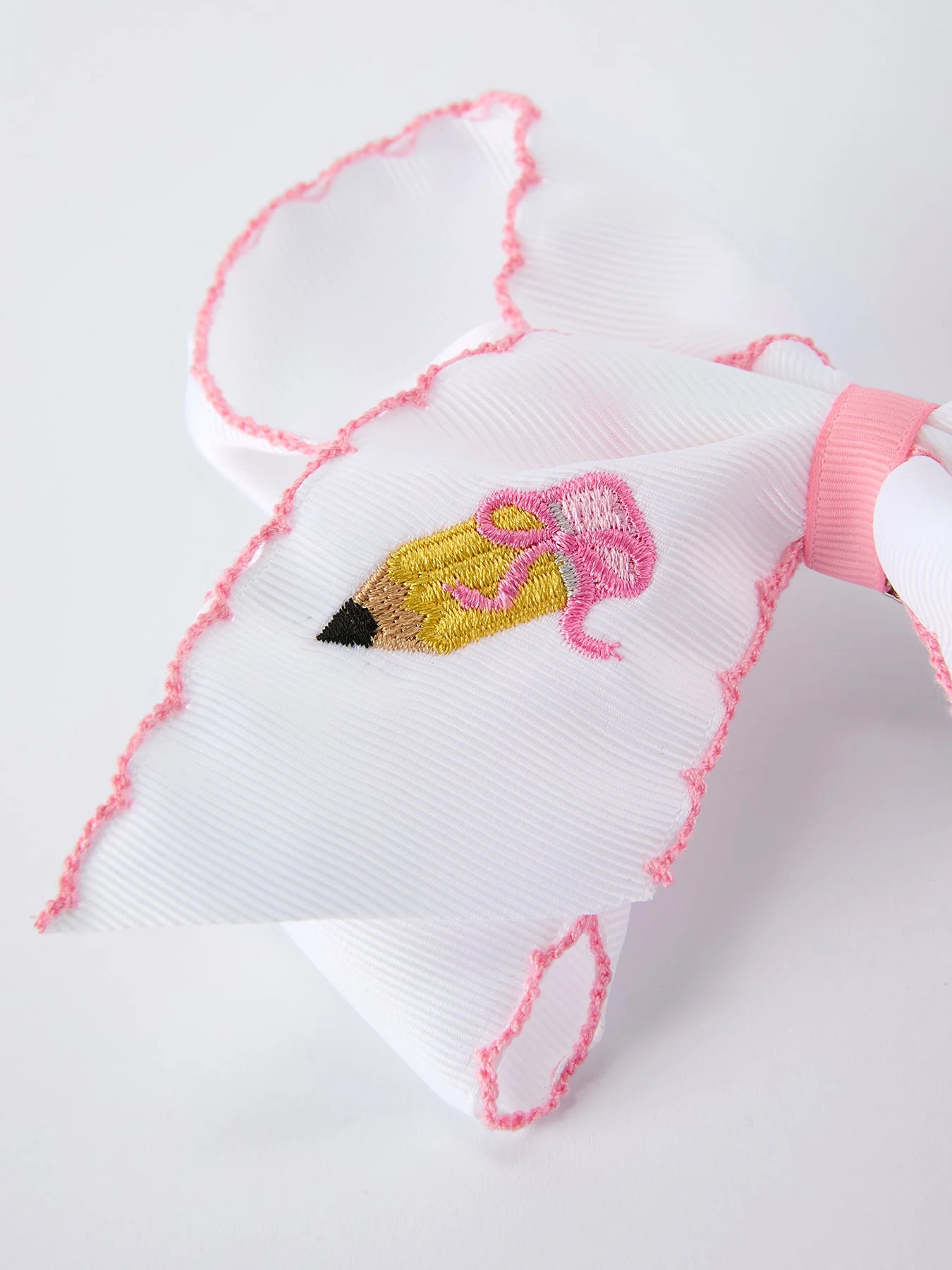 Back to School Yellow Pencil Bow Hair Clip 6.25 Inch - Image 5