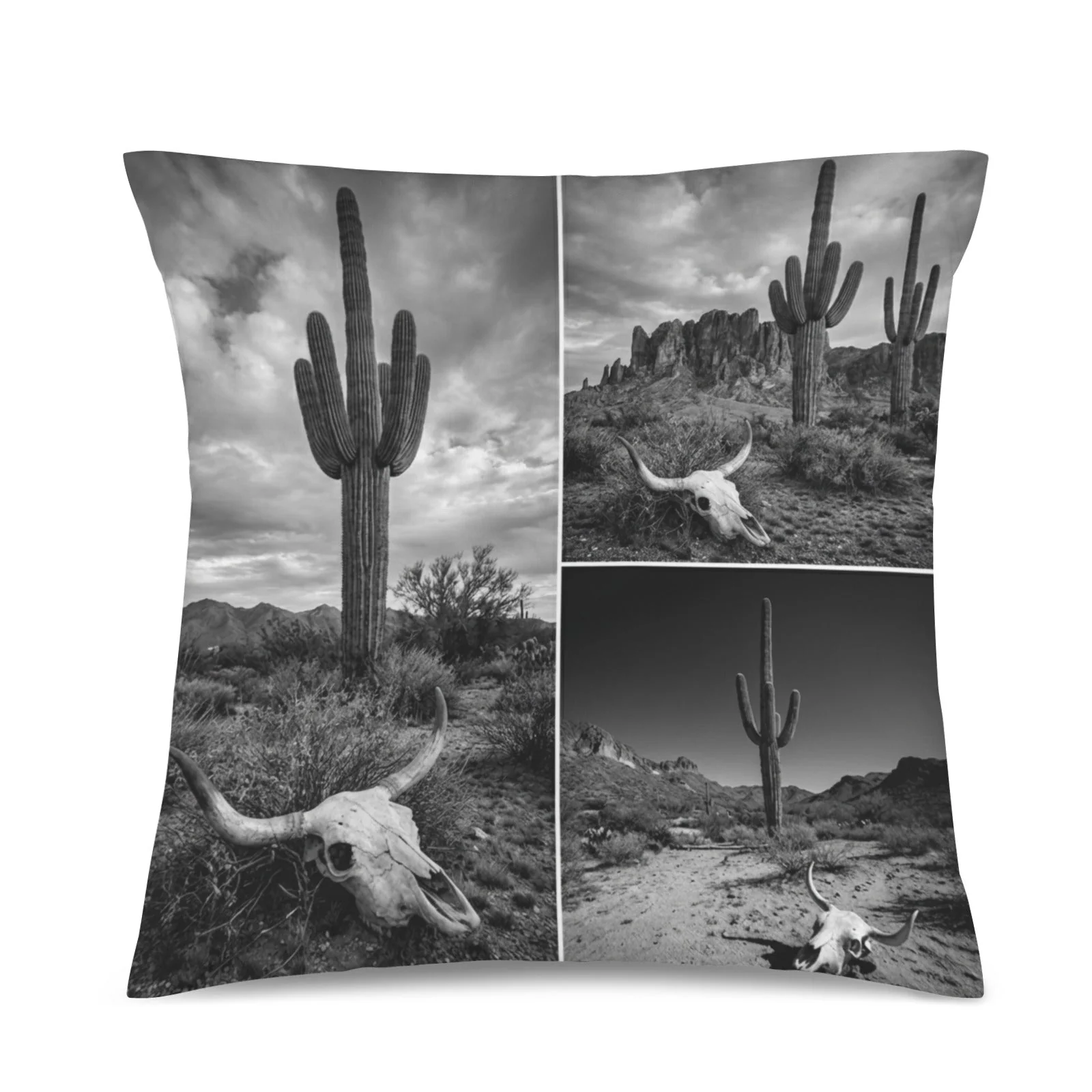Baha Ranch Black White Desert Velvety Soft Pillow Case Made in America - Image 3
