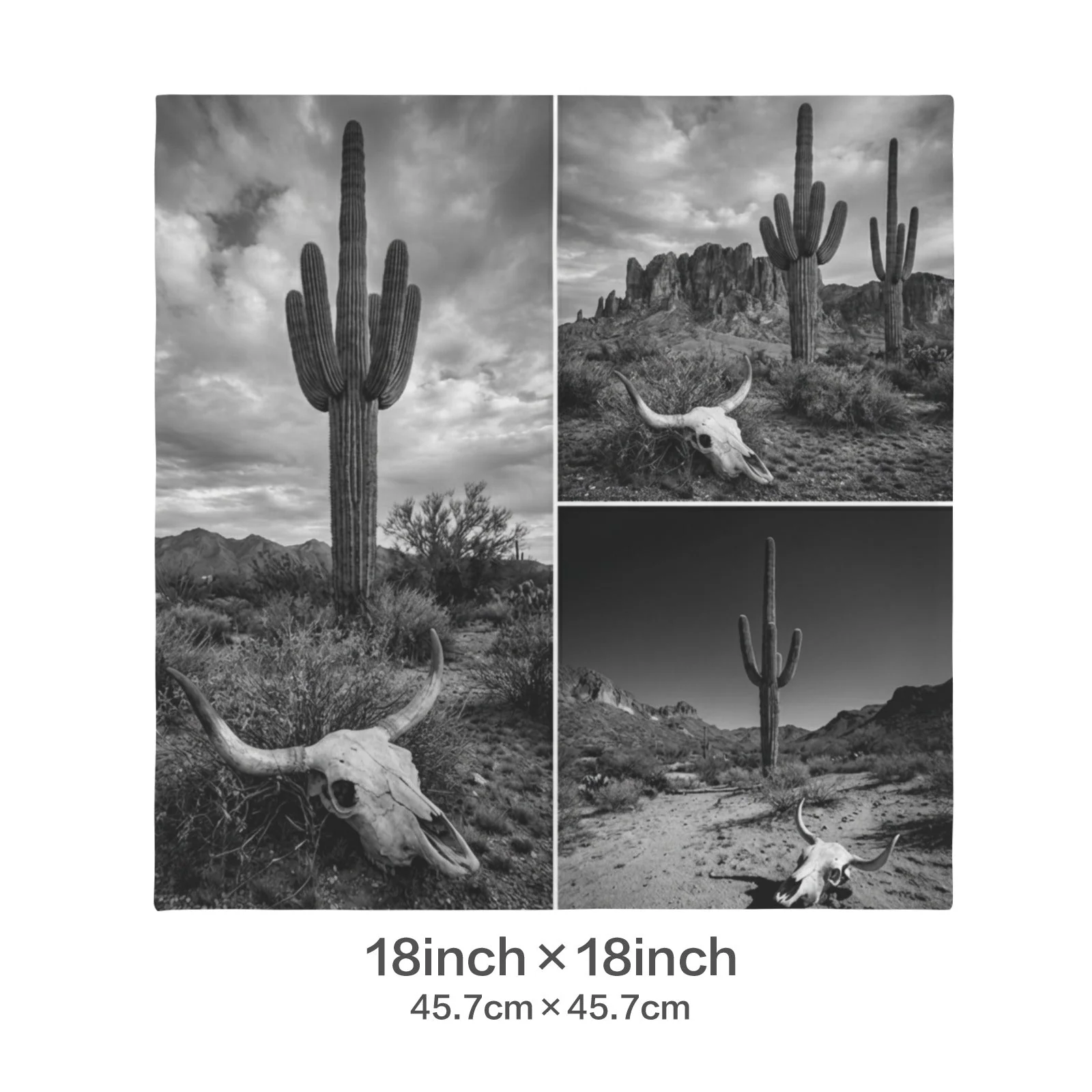 Baha Ranch Black White Desert Velvety Soft Pillow Case Made in America - Image 4