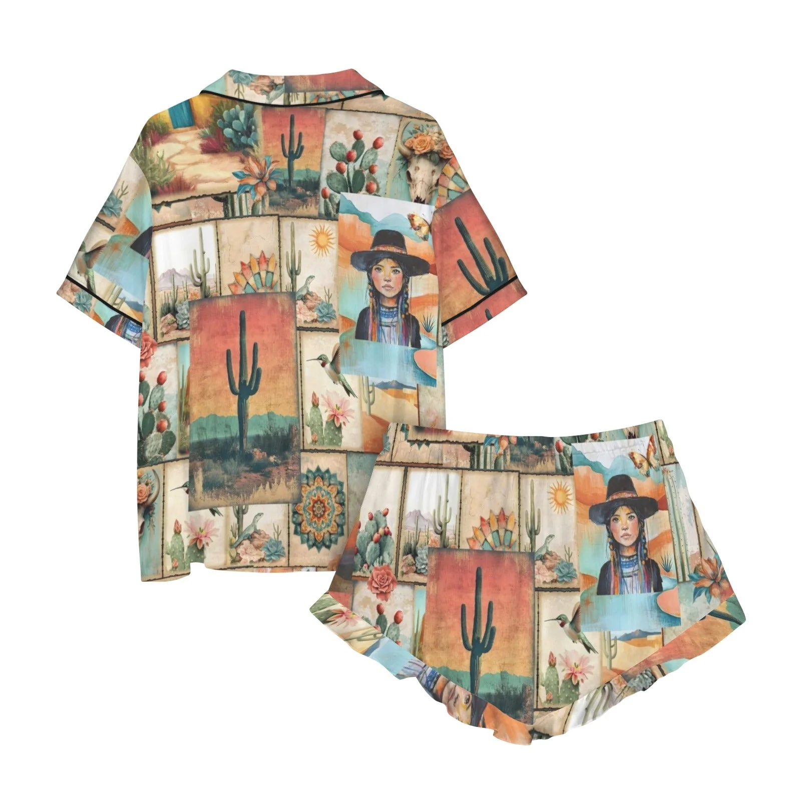 Baha Ranch Colores de Mexico Pictures of the Southwest Satin Pajamas - Image 5