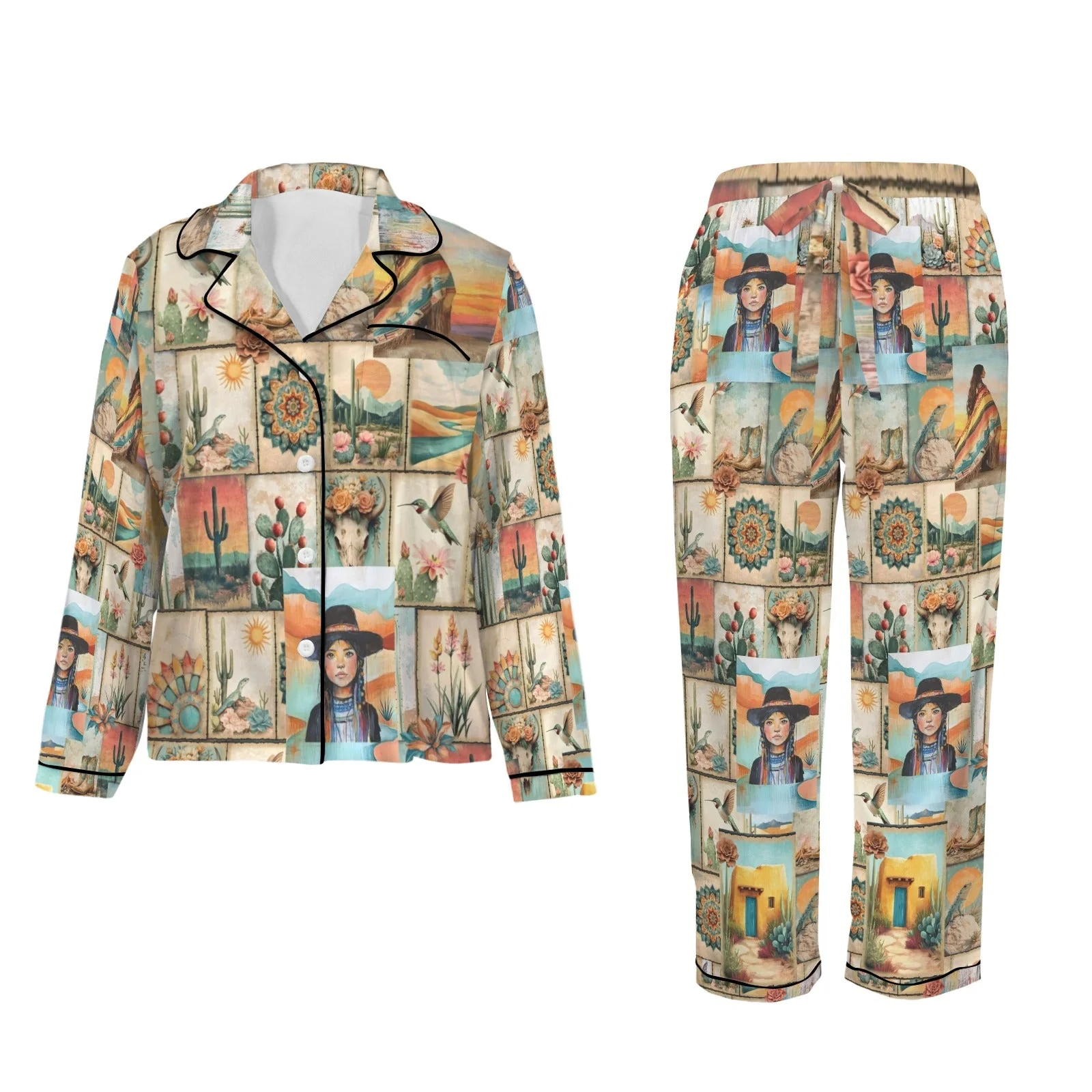 Baha Ranch Colores de Mexico Pictures of the Southwest Satin Pajamas - Image 5