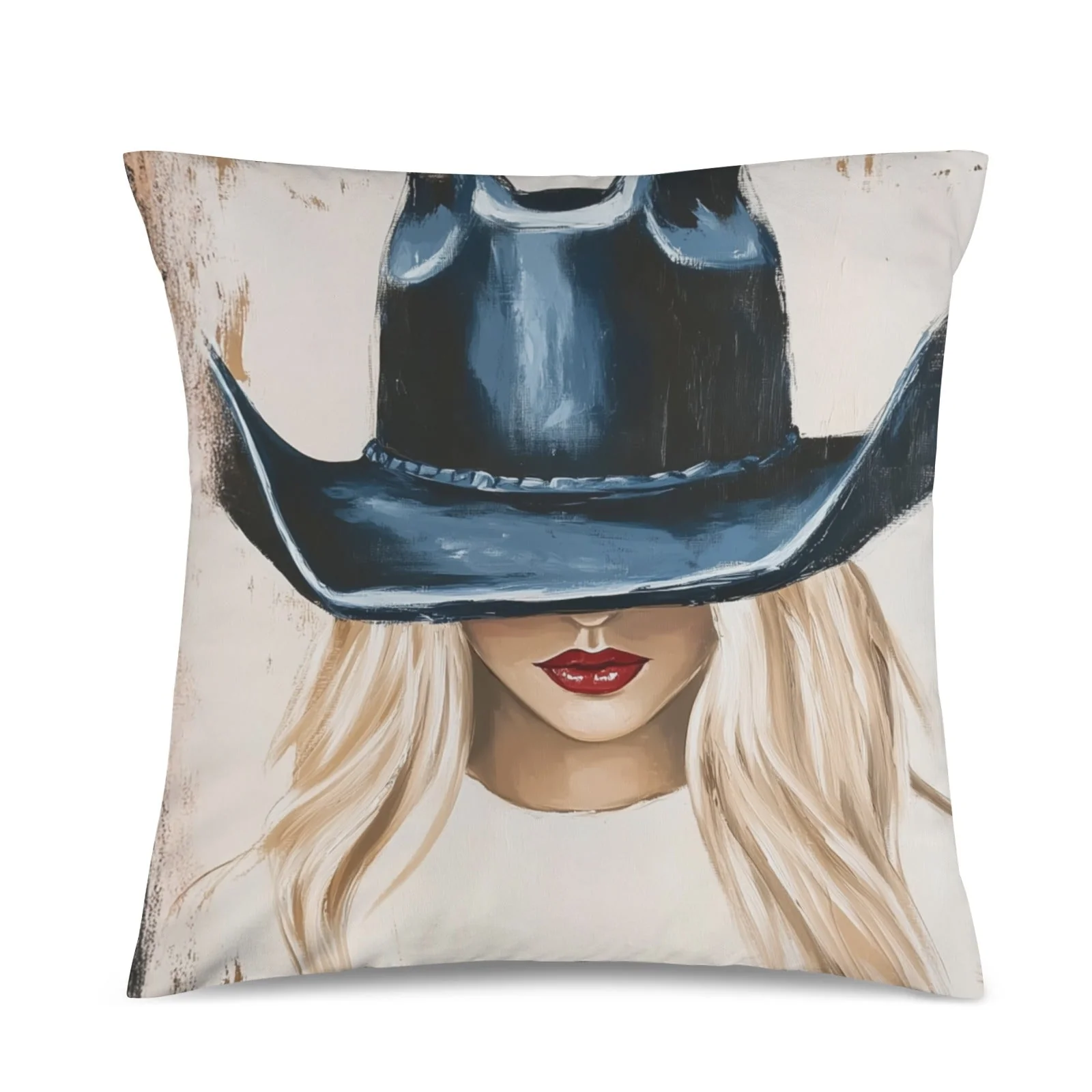Baha Ranch Cowgirl Blonde Velvety Soft Throw Pillow Case Made in America - Image 4