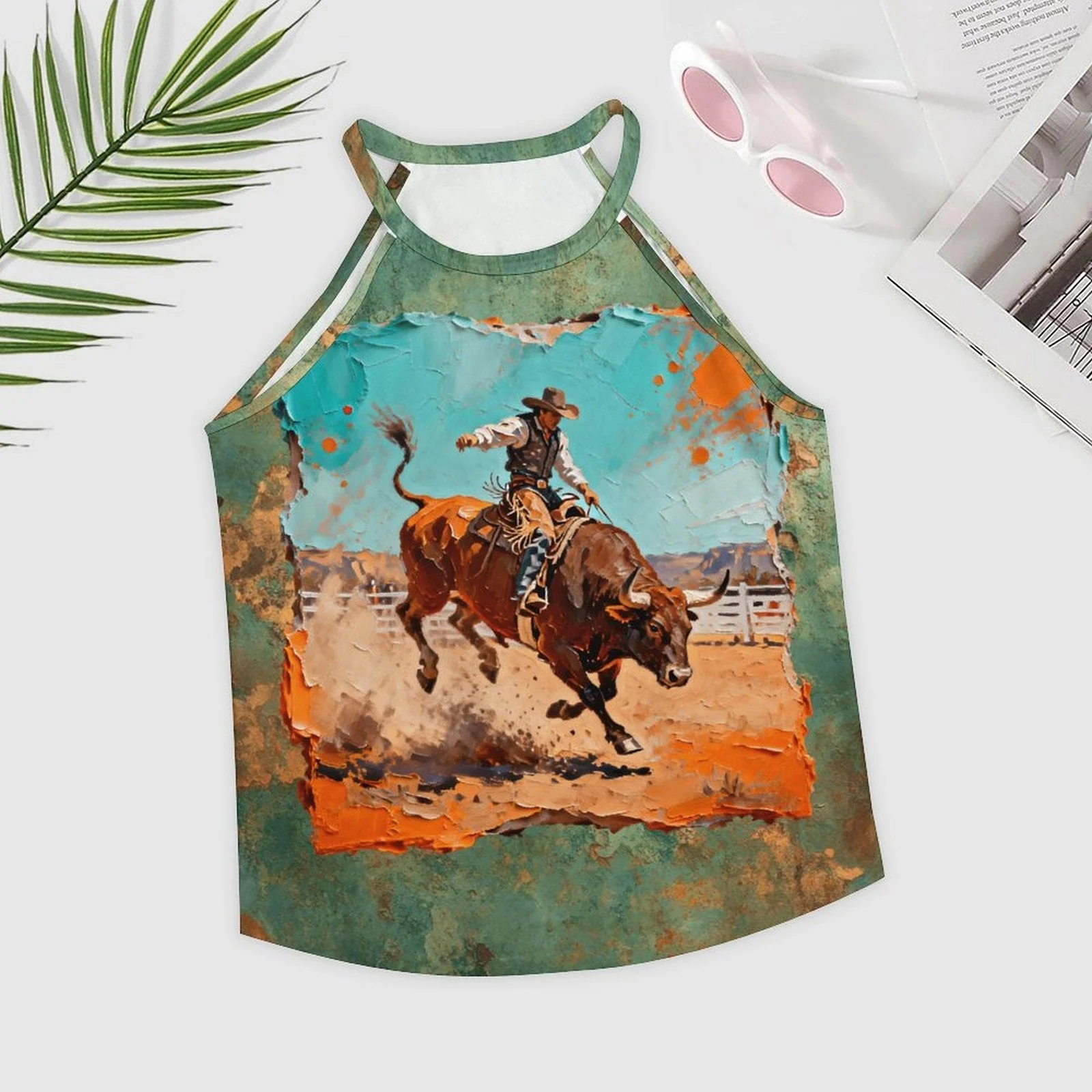 Baha Ranch Eight Second Bull Ride Rodeo Tank Top - Image 3