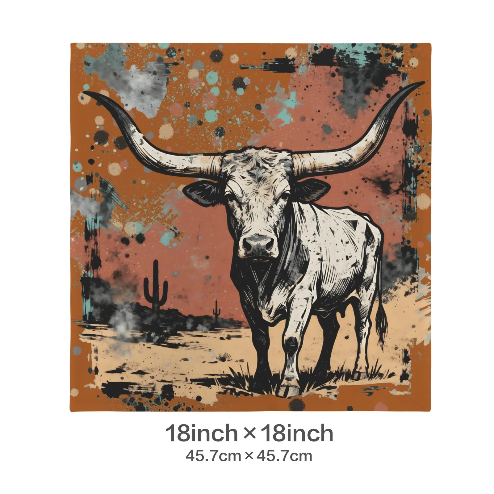 Baha Ranch Lonesome Longhorn Velvety Soft Pillow Case Made in America - Image 3