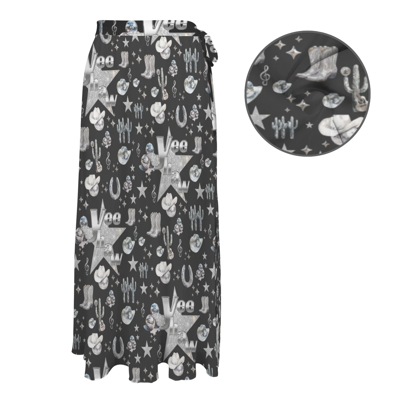 Baha Ranch Rhinestone Cowgirl Beach Swim Skirt Coverup - Image 5