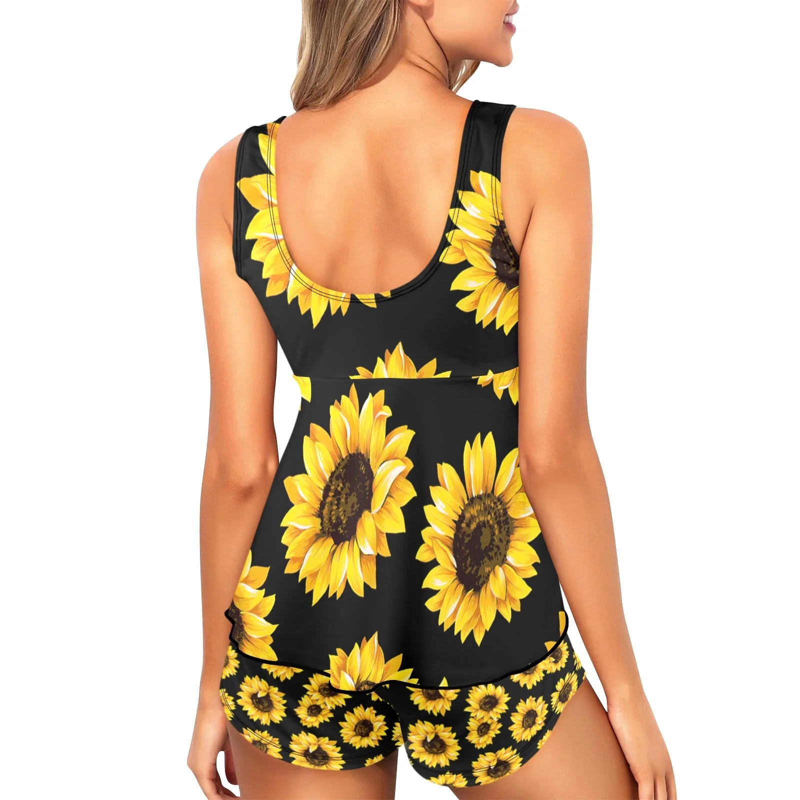 Baha Ranch Sunflowers Tankini & Boy Shorts Swim Set - Image 3