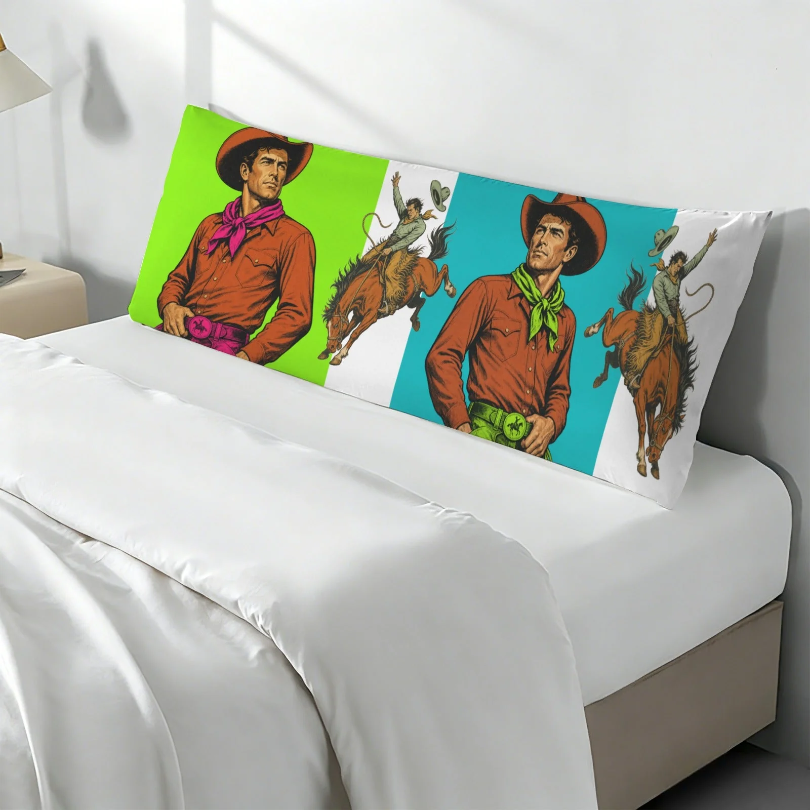 Baha Ranch The Last Roundup Bronc Rider Body Pillow Cover Made in America - Image 4