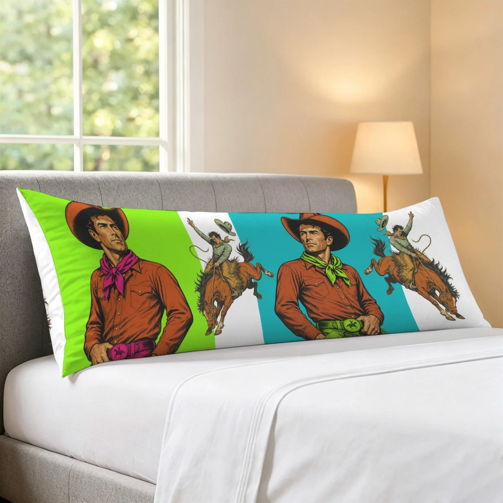 Baha Ranch The Last Roundup Bronc Rider Body Pillow Cover Made in America - Image 5