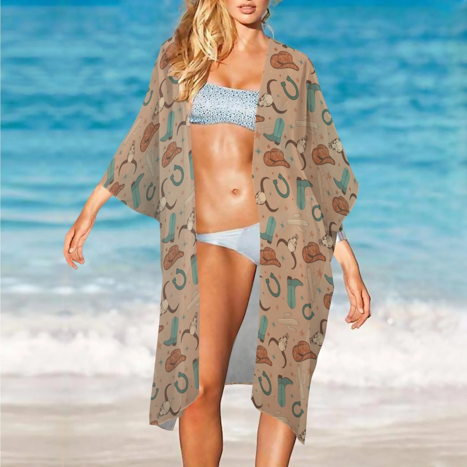 Baha Ranch Totally Western Duster Kimono Coverup - Image 2