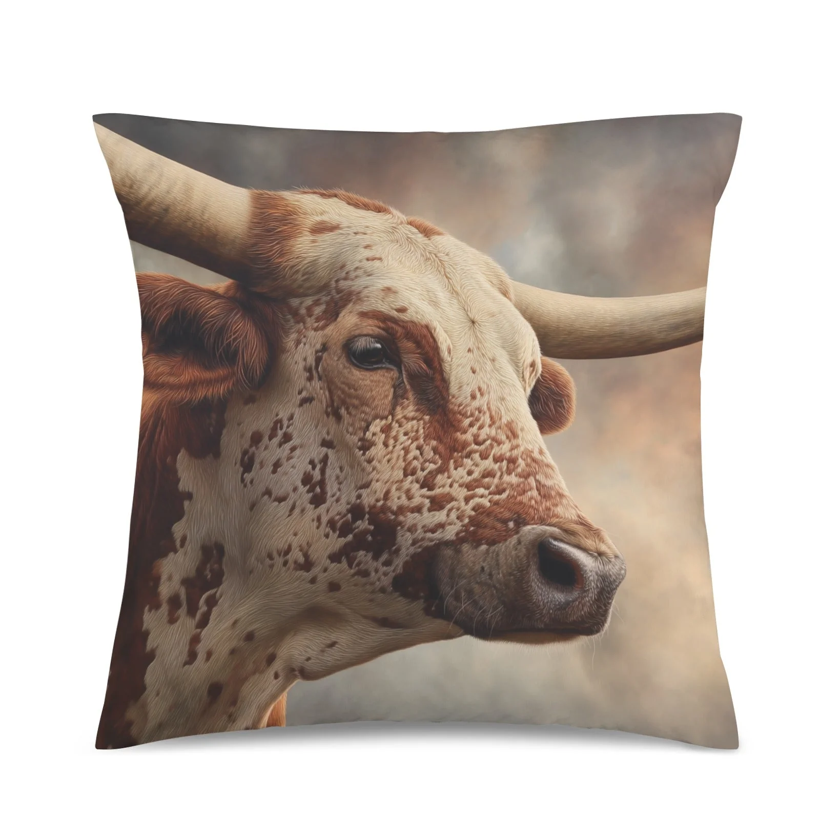 Baha Ranch Western Ranch Bull Velvety Soft Pillow Cover Made in America - Image 2
