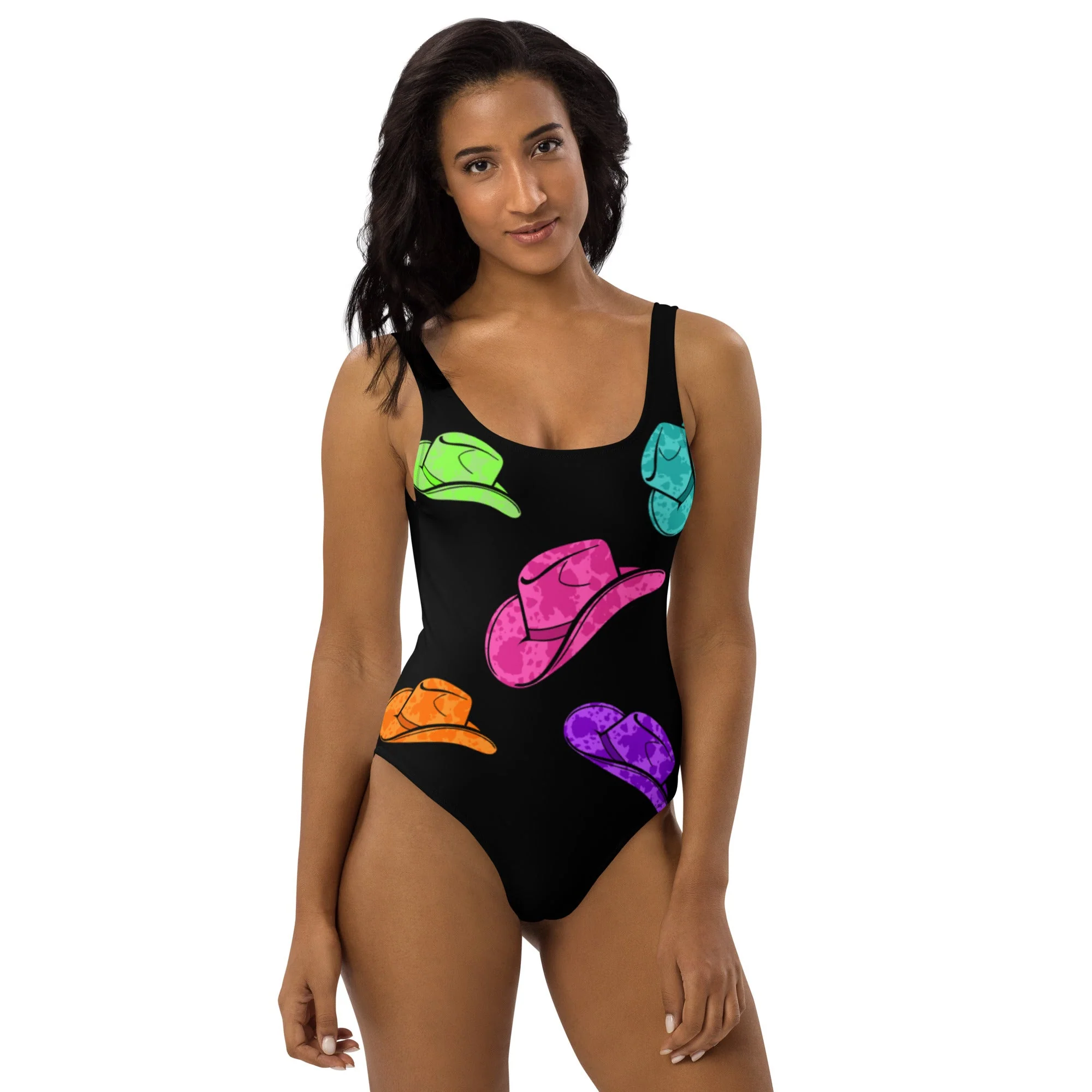 Baha Ranch Yeehaw All Neon Hat One-Piece Swimsuit - Image 4