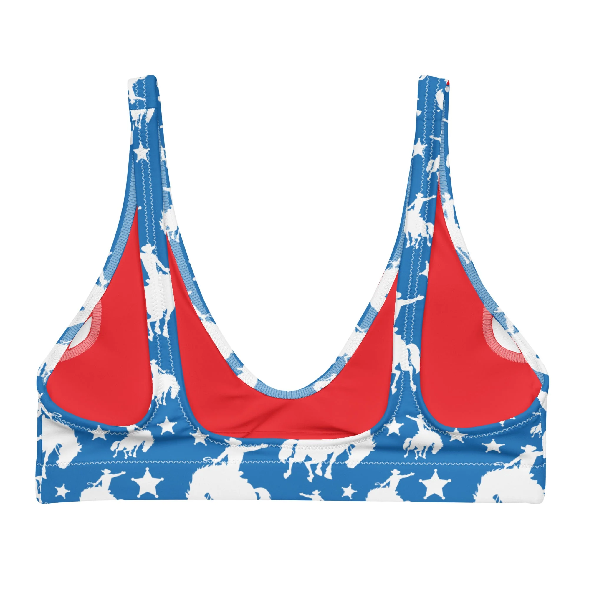 Baha Ranch Yeehaw Blue Rodeo Cowboy Bikini Top - Image 4