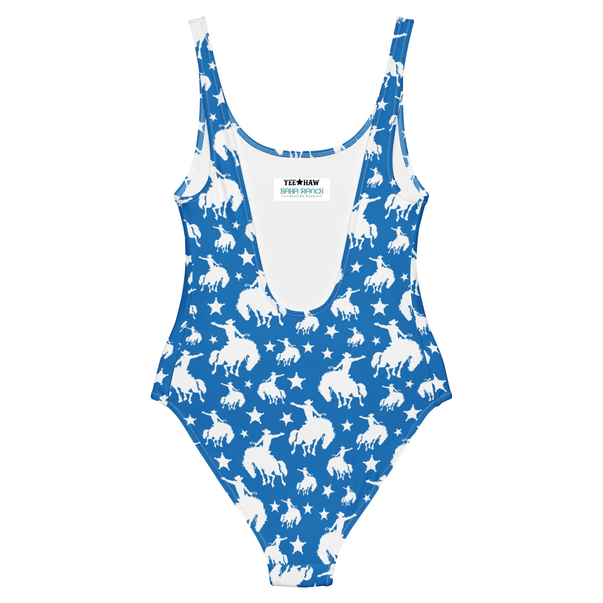Baha Ranch Yeehaw Blue Rodeo Cowboy One-Piece Swimsuit - Image 4