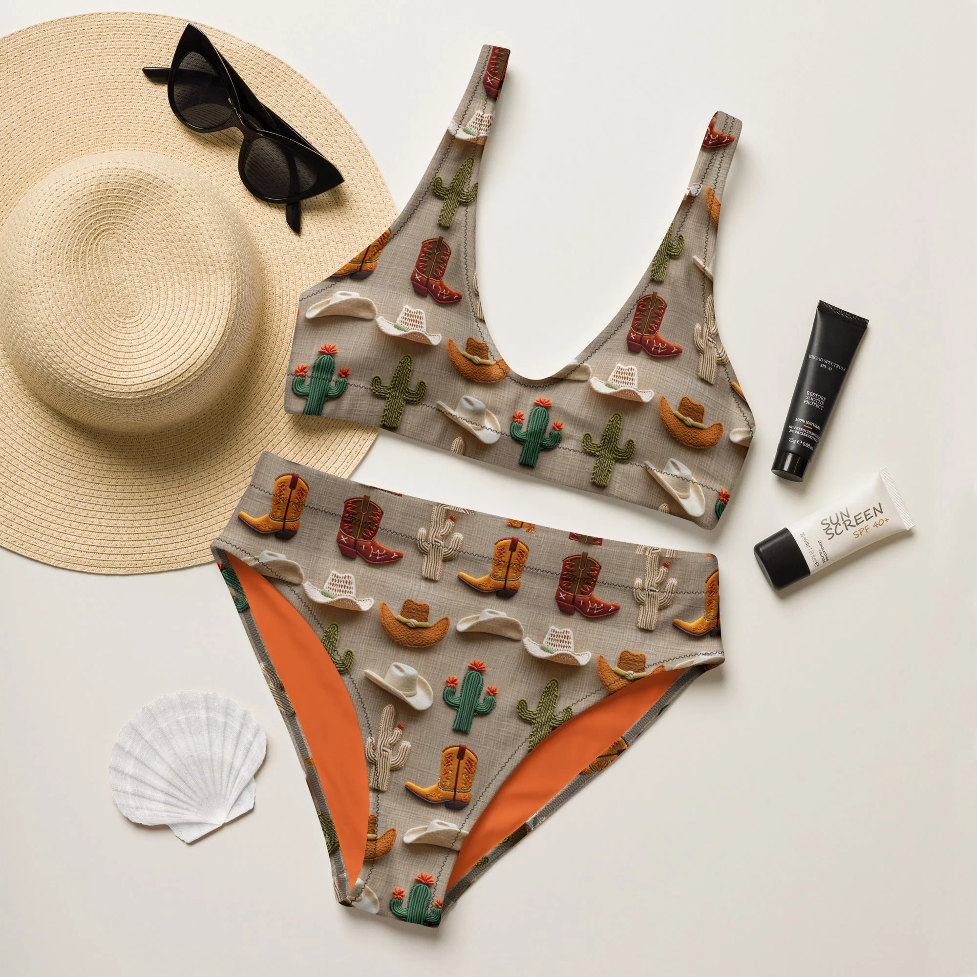 Baha Ranch Yeehaw Boots Cactus Hats Bikini - Image 4