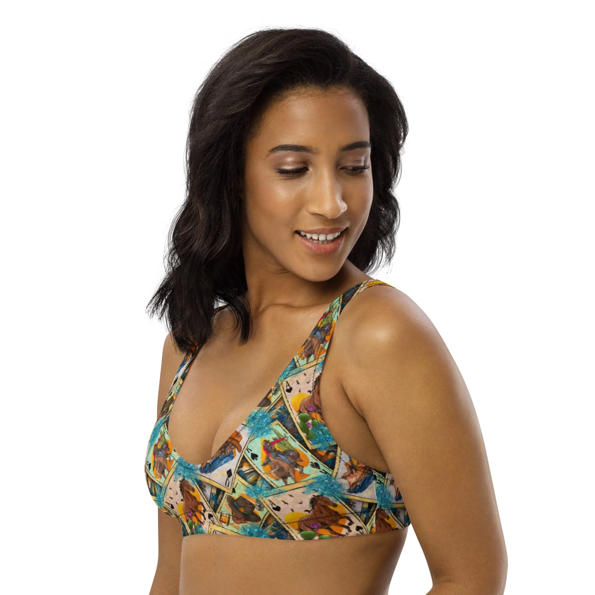Baha Ranch Yeehaw Feelin' Lucky Cowgirl Bikini Top - Image 2