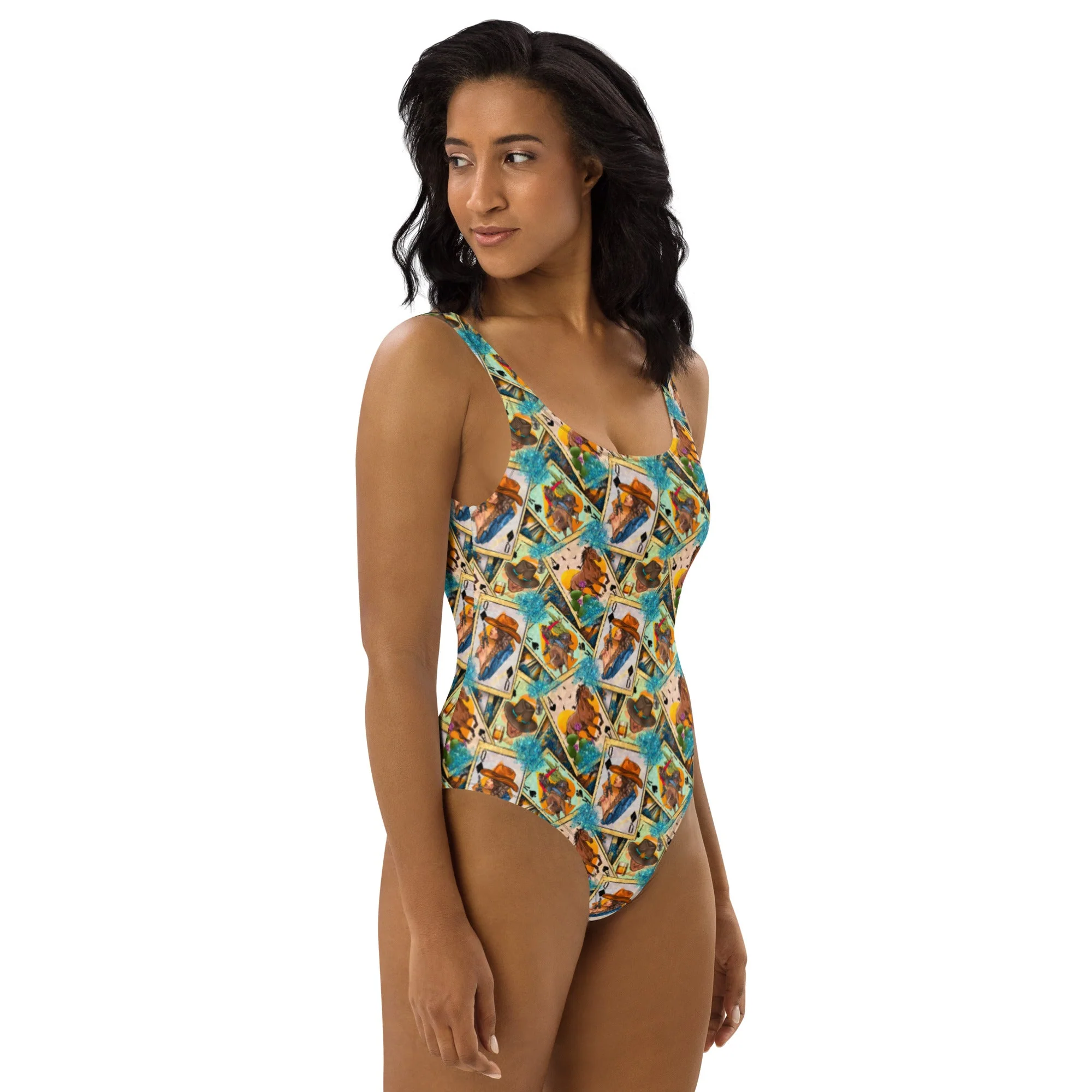 Baha Ranch Yeehaw Feelin' Lucky Cowgirl One-Piece Swimsuit - Image 2