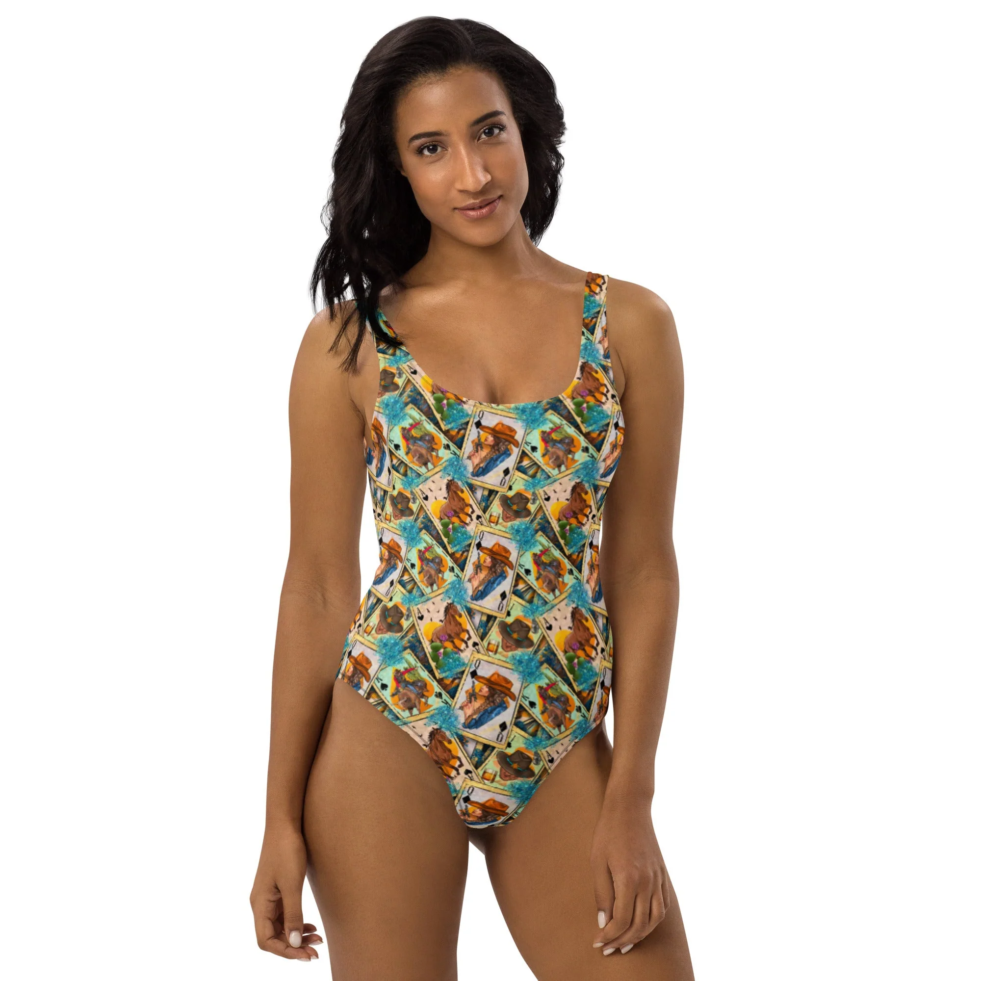 Baha Ranch Yeehaw Feelin' Lucky Cowgirl One-Piece Swimsuit - Image 4