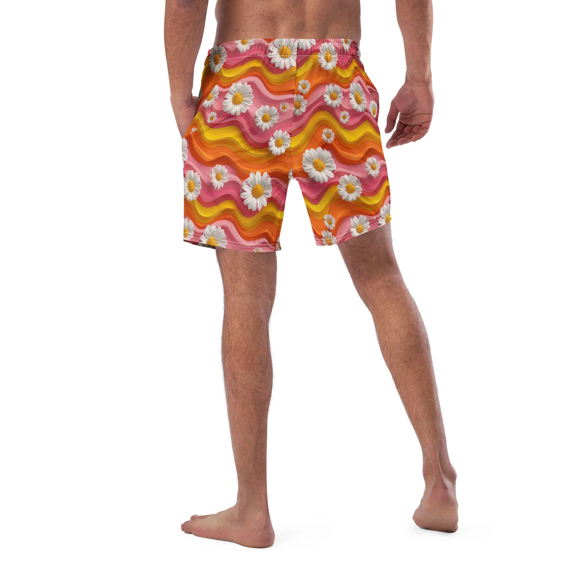 Baha Ranch Yeehaw Groovy Floral Men's Swim Trunks - Image 3