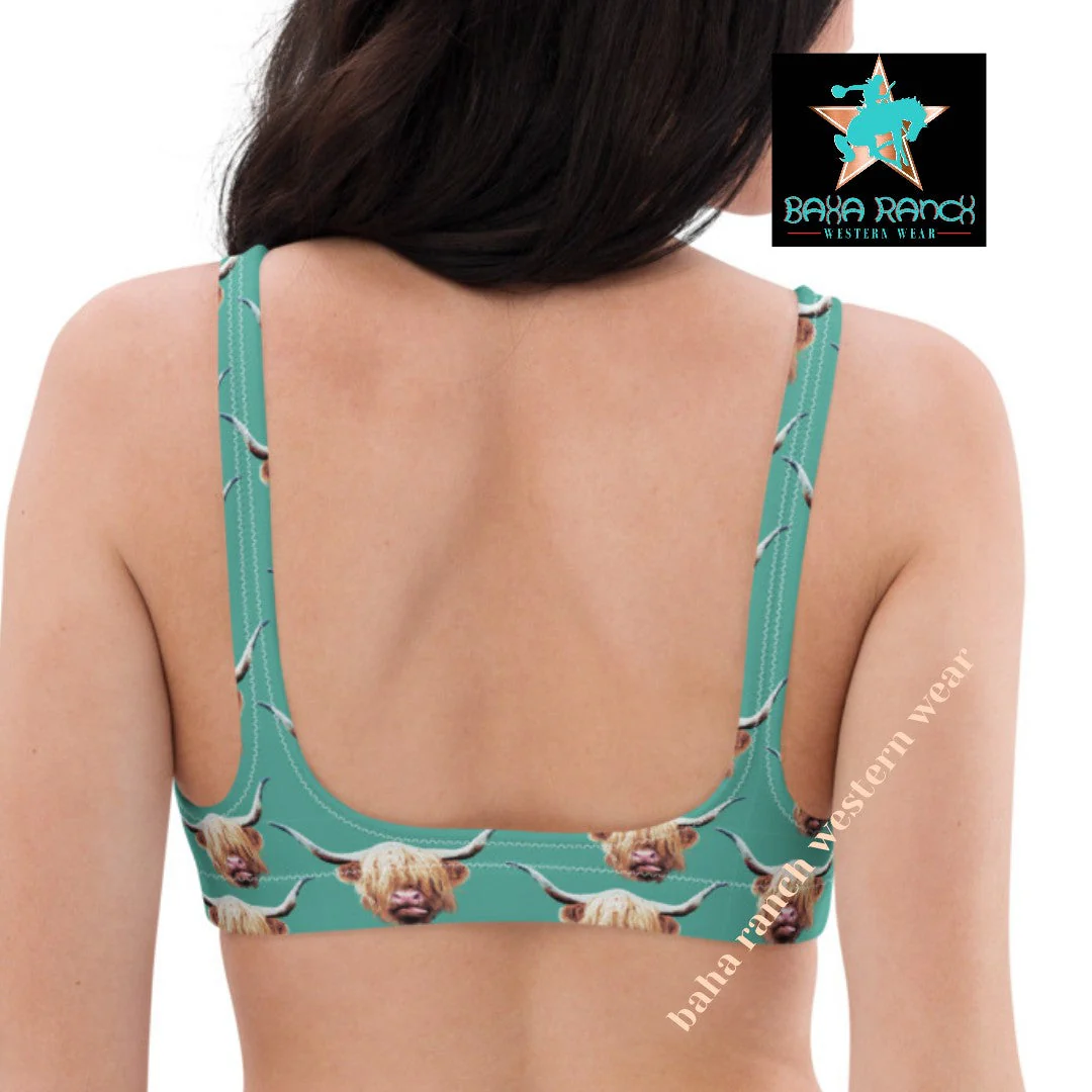 Baha Ranch Yeehaw Highland Cow Bikini Top - Image 6