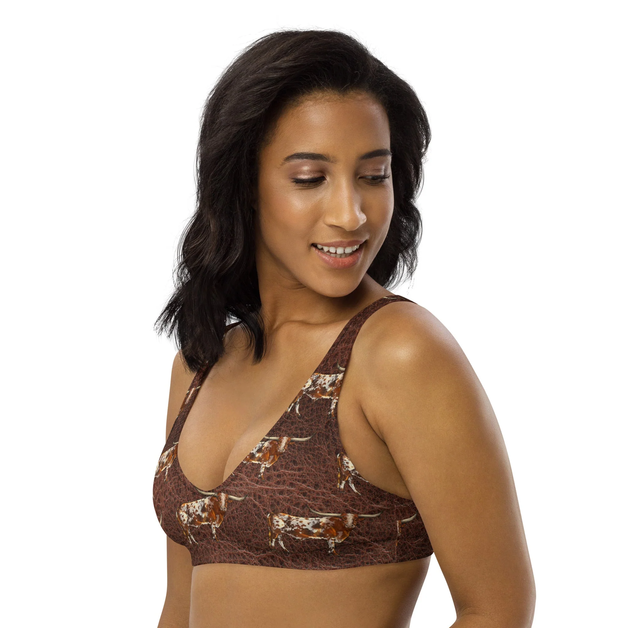 Baha Ranch Yeehaw Leather & Longhorns Bikini Top - Image 5