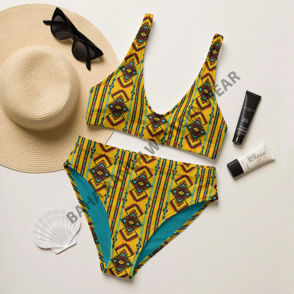 Baha Ranch Yeehaw Mustard Aztec Bikini - Image 4