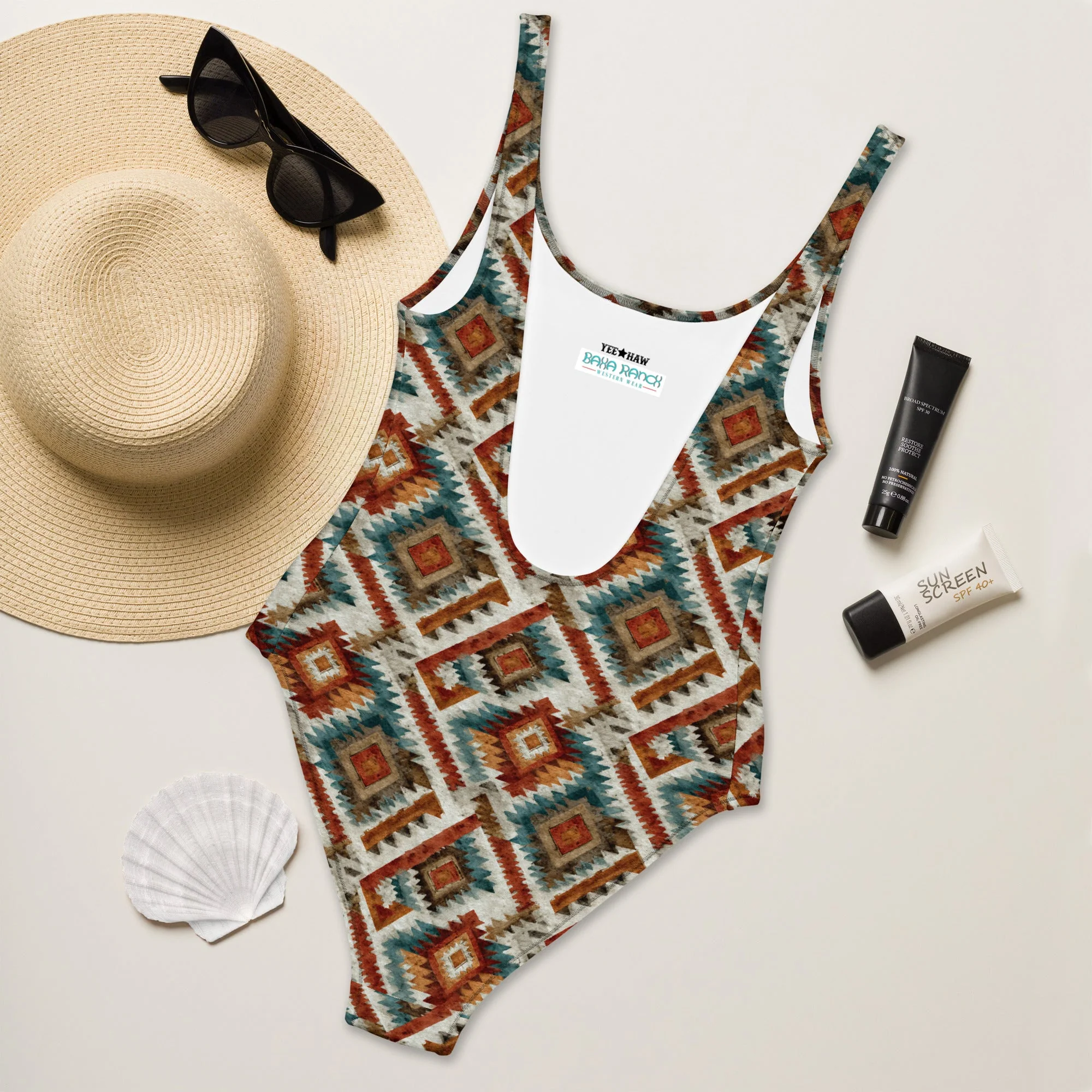 Baha Ranch Yeehaw Southwest Diamond One-Piece Swimsuit - Image 5
