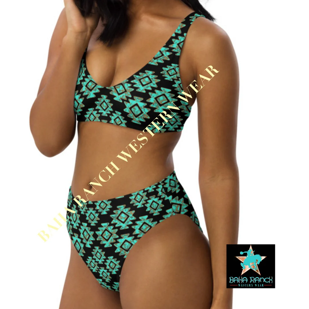 Baha Ranch Yeehaw Turquoise Aztec Bikini - Image 10