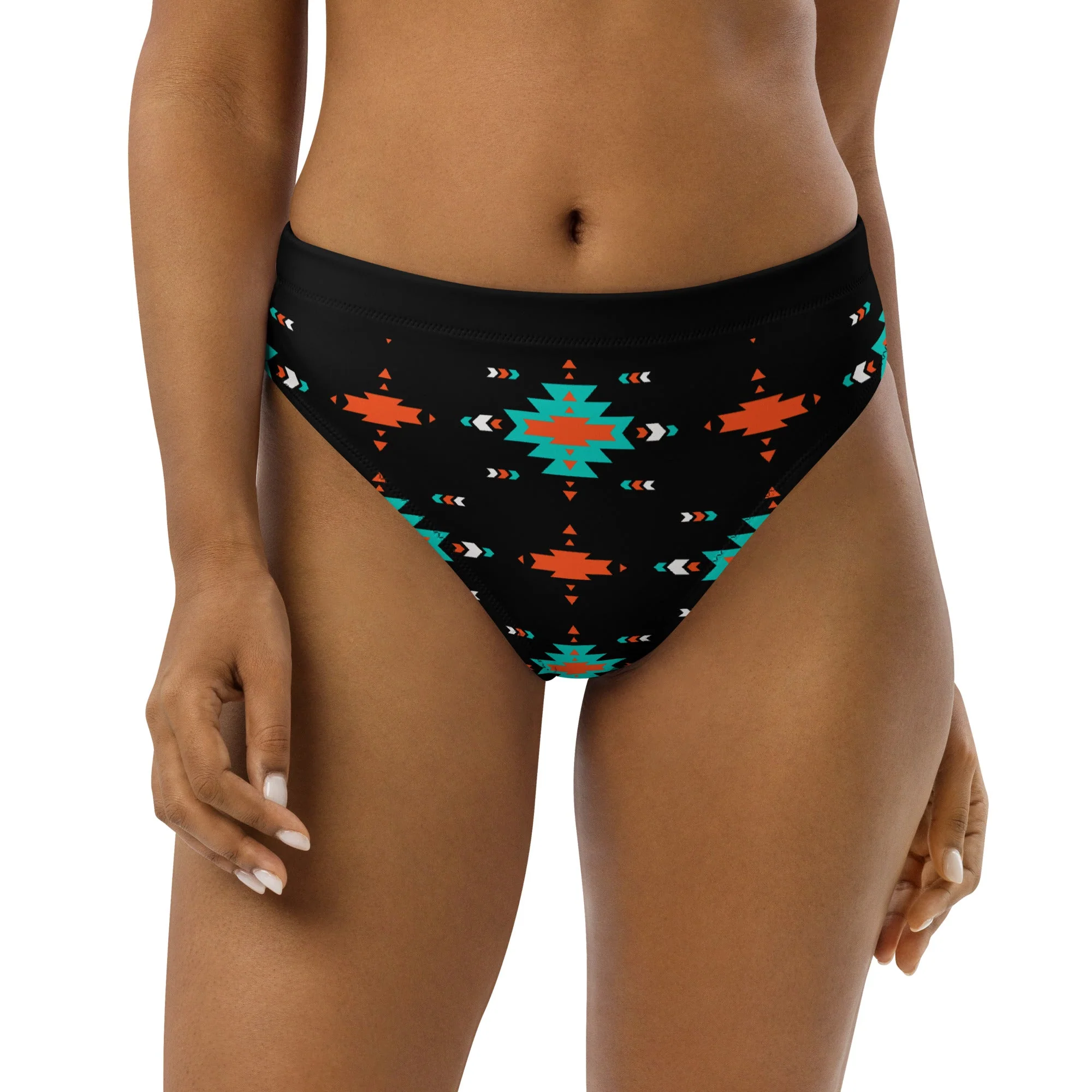Baha Ranch Yeehaw Turquoise & Orange Aztec Bikini Bottom - Image 3