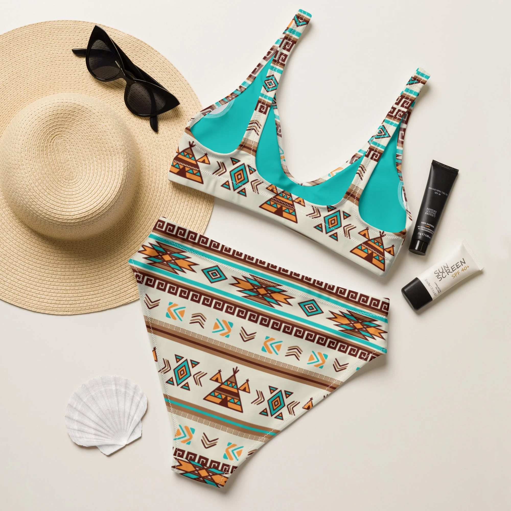 Baha Ranch Yeehaw Turquoise Teepee Bikini - Image 3