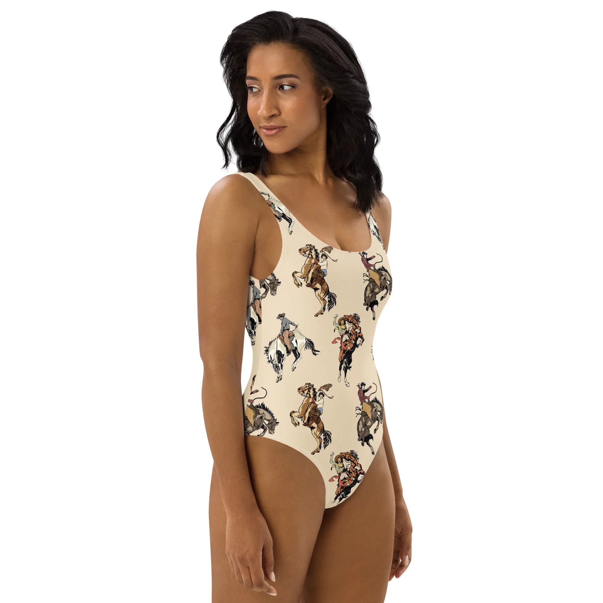 Baha Ranch Yeehaw Vintage Cowgirl One-Piece Swimsuit - Image 6
