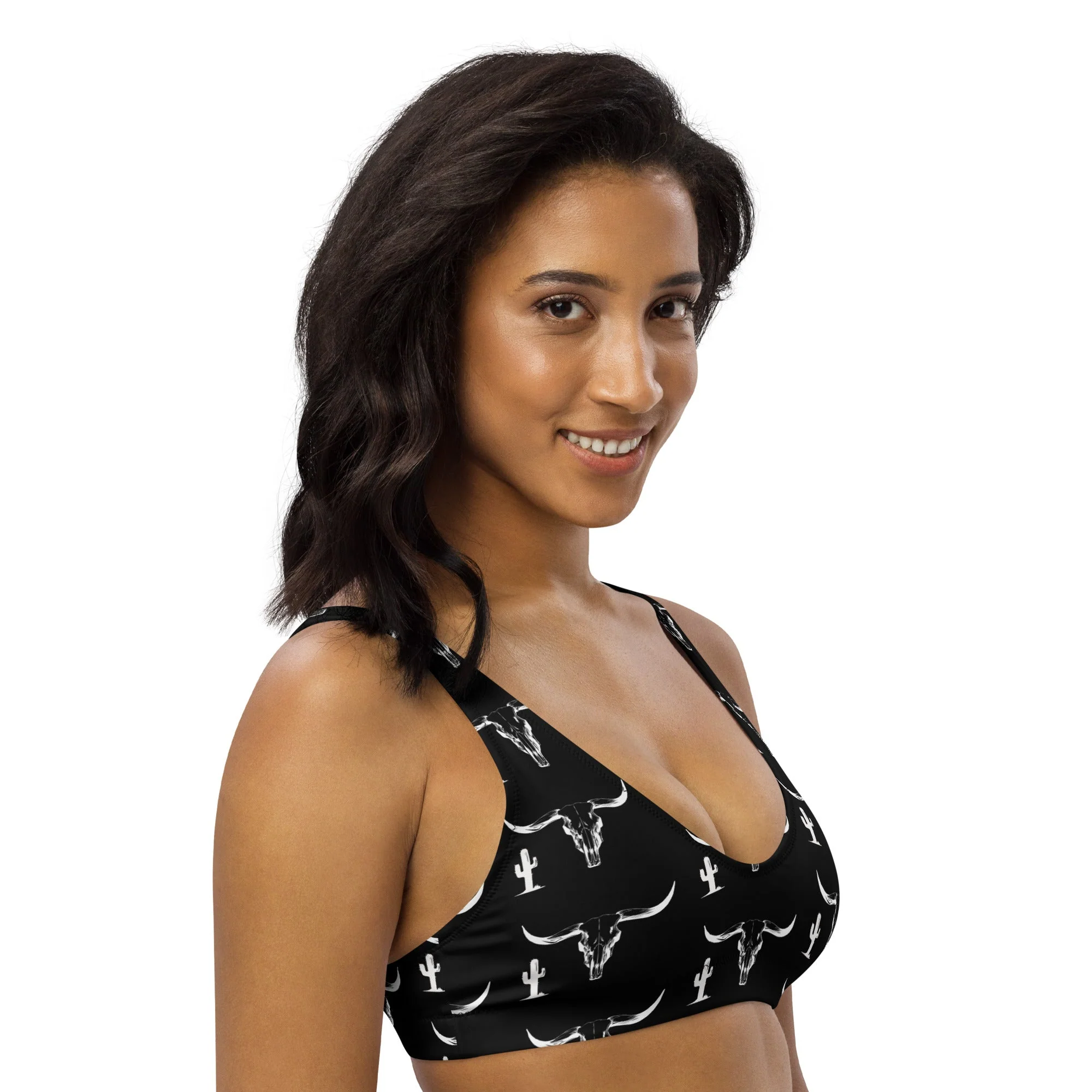 Baha Ranch Yeehaw White Bullhead Cactus Bikini Top - Image 6