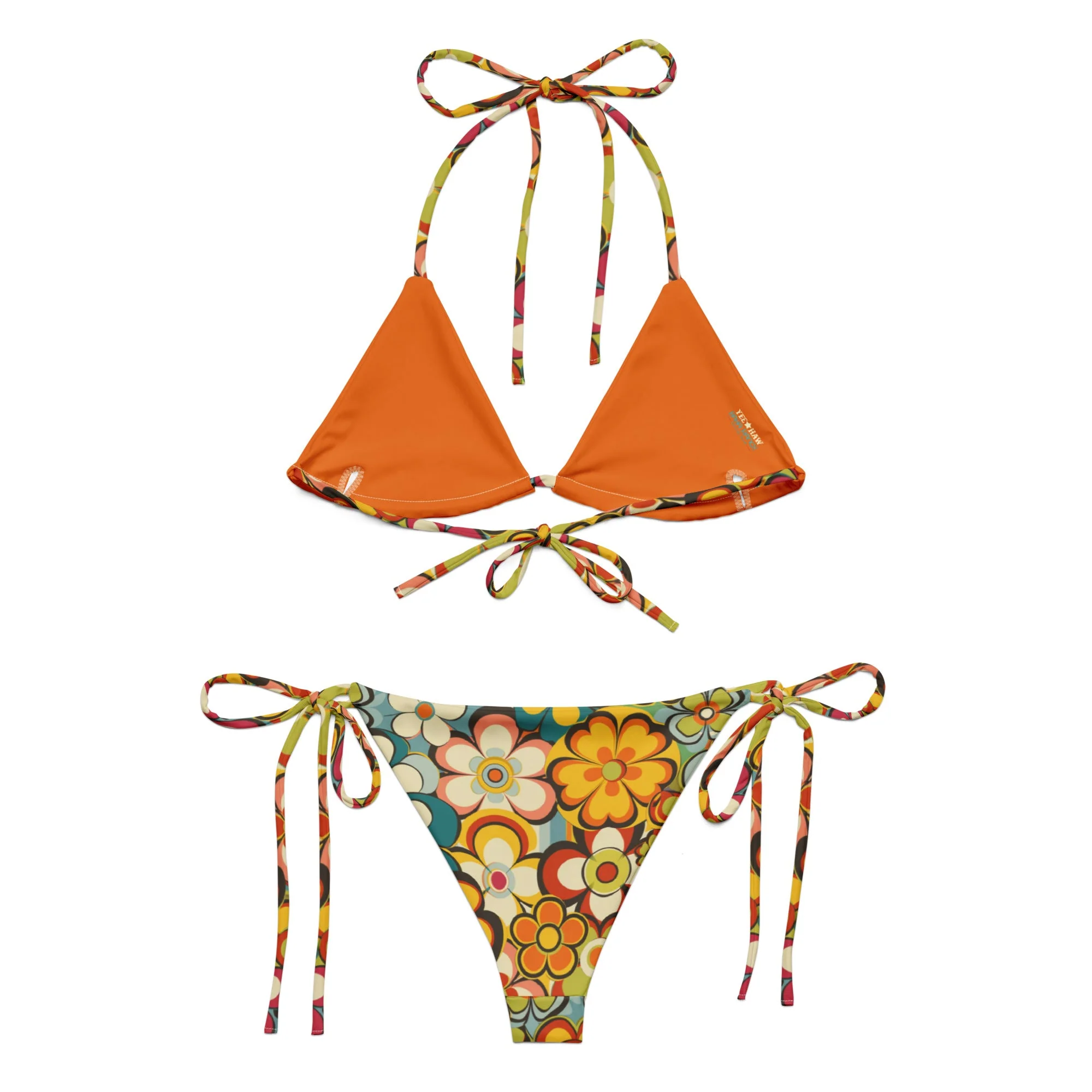 Baha Ranch Yeehaw Woodstock Retro Floral String Bikini - Image 4