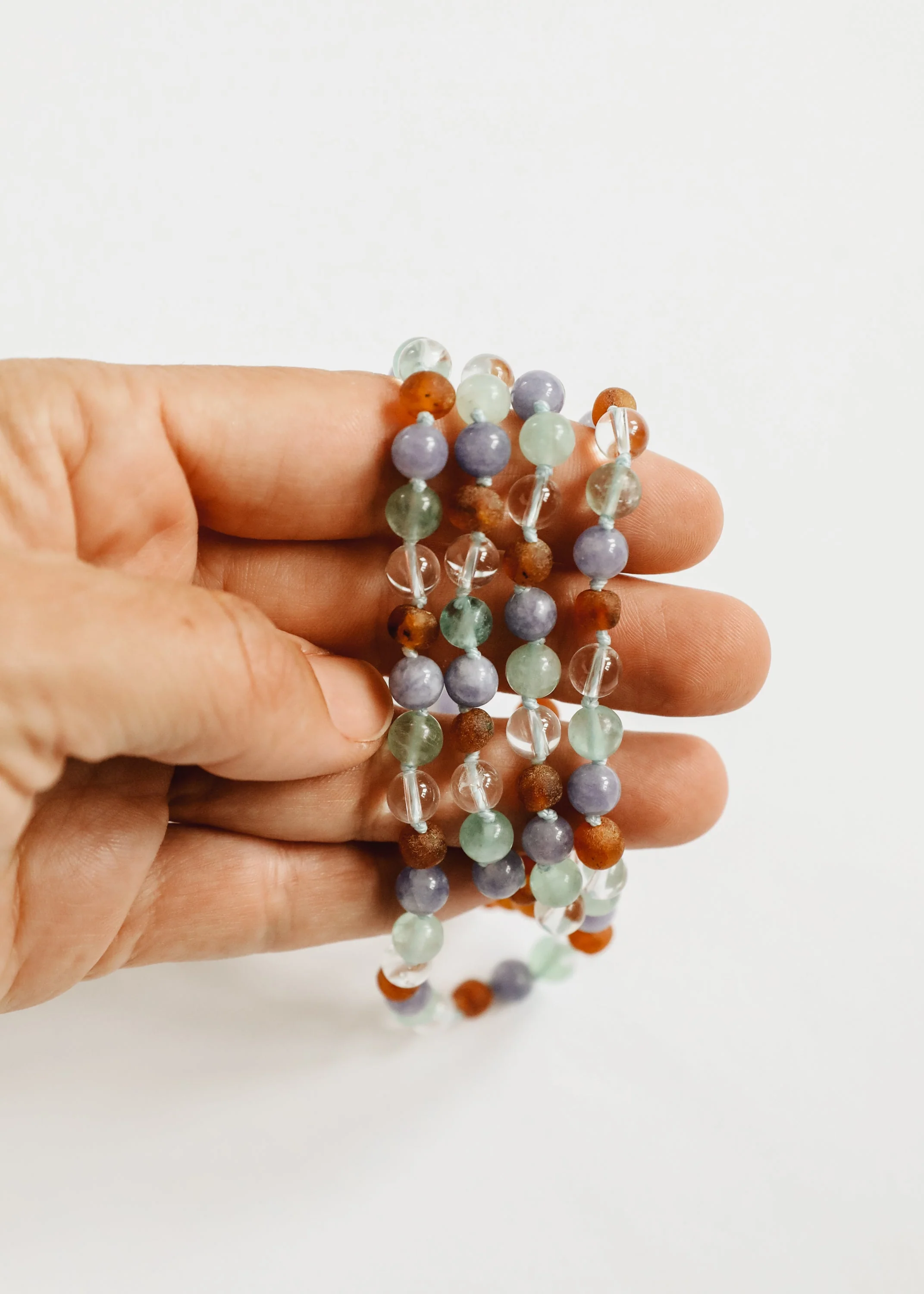 Baltic Sea Amber + Natural Gemstone || Anklet or Bracelet - Image 4