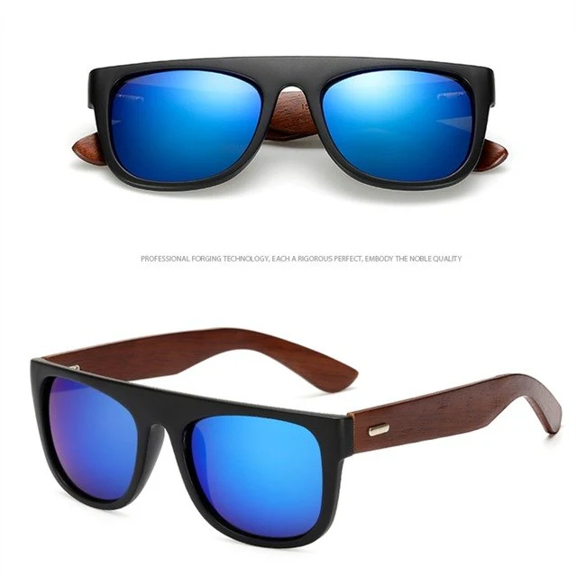 Bamboo Wooden Arms Sunglasses Men Women Black Sunglasses - Image 11
