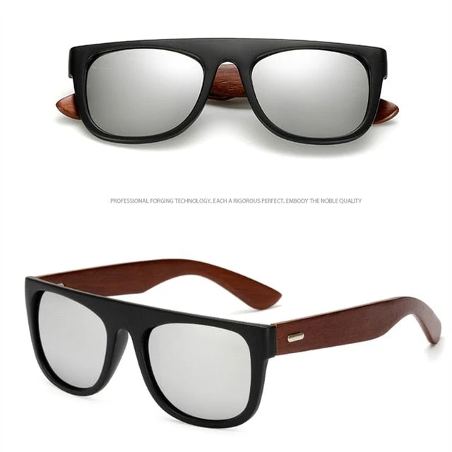 Bamboo Wooden Arms Sunglasses Men Women Black Sunglasses - Image 12