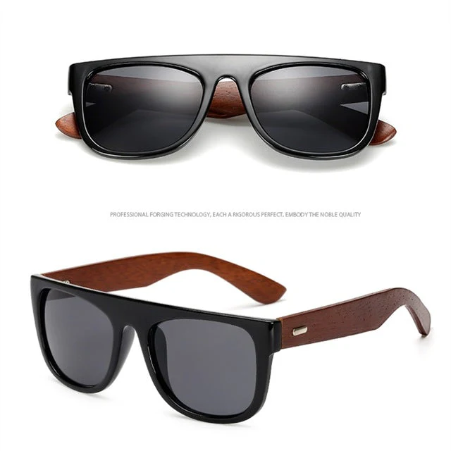 Bamboo Wooden Arms Sunglasses Men Women Black Sunglasses - Image 7