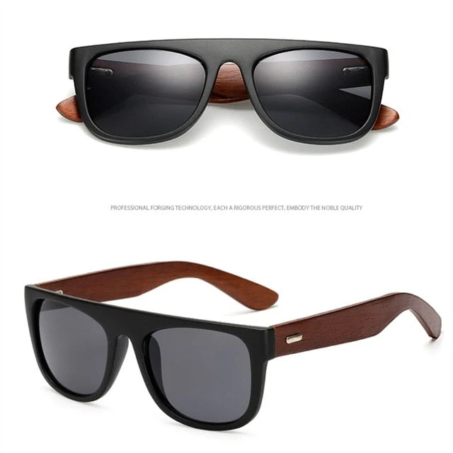 Bamboo Wooden Arms Sunglasses Men Women Black Sunglasses - Image 8