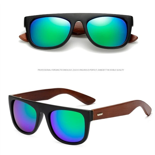 Bamboo Wooden Arms Sunglasses Men Women Black Sunglasses - Image 9